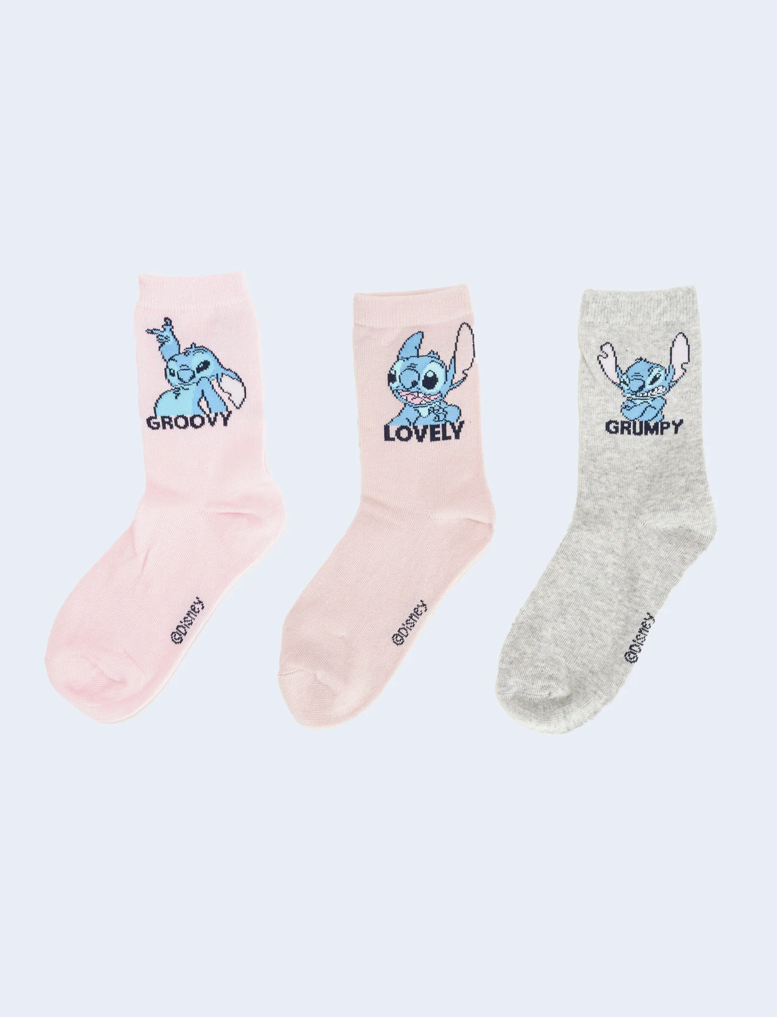 Tris calzini bambina stitch e hello kitty - Rosa - Image 2