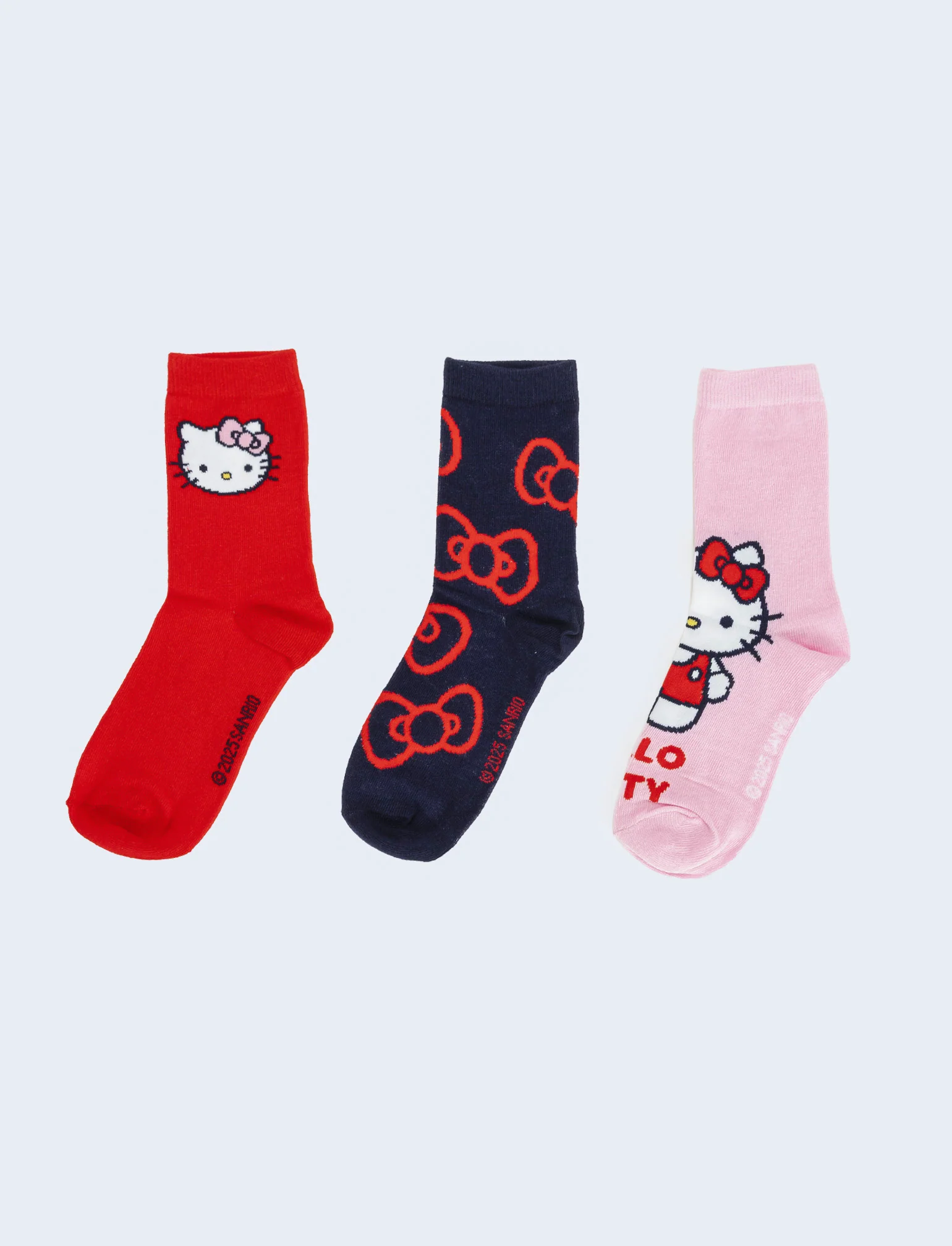 Tris calzini bambina stitch e hello kitty - Rosso - Image 2