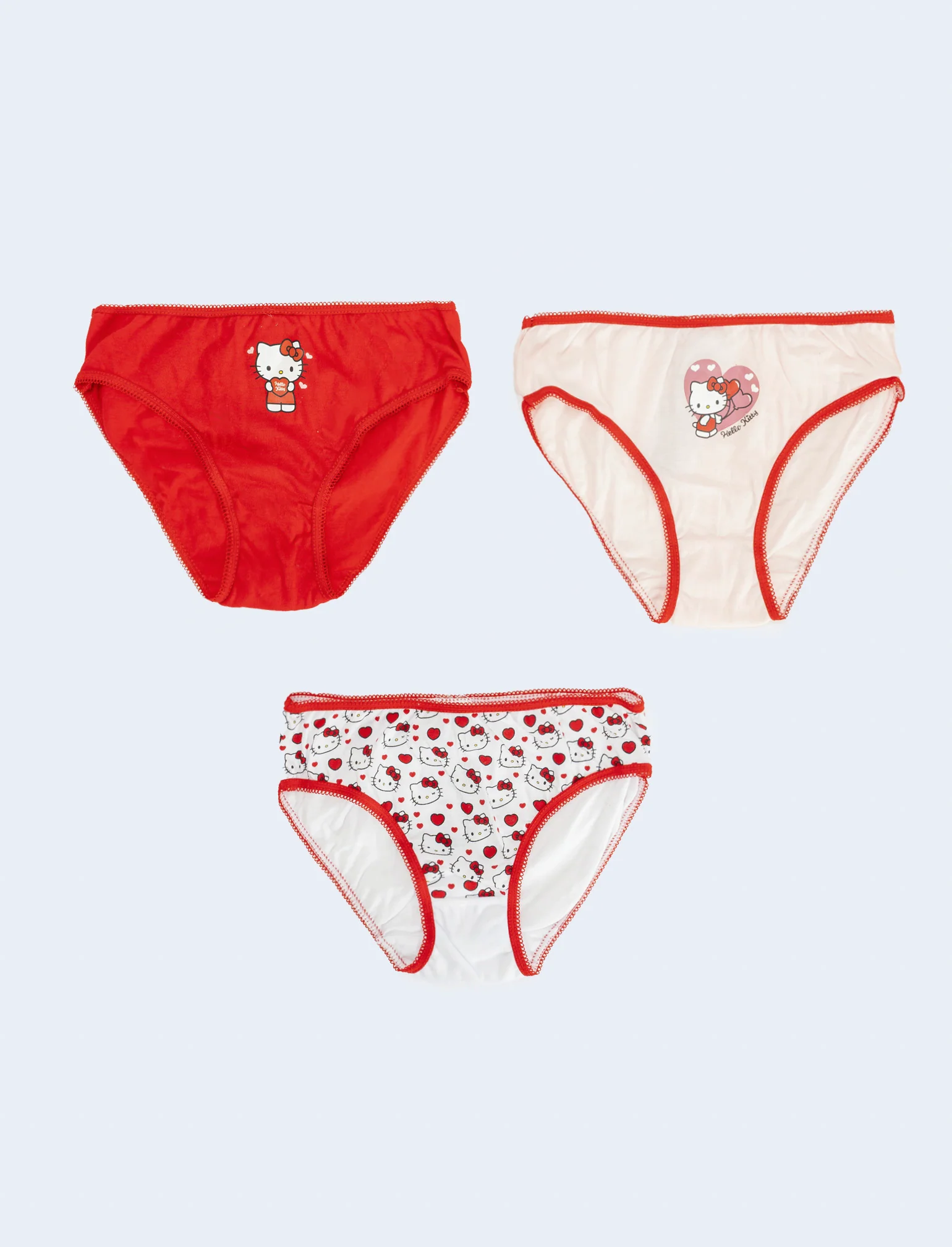 Tris slip bambina stitch, gabby e hello kitty - Rosso - Image 2