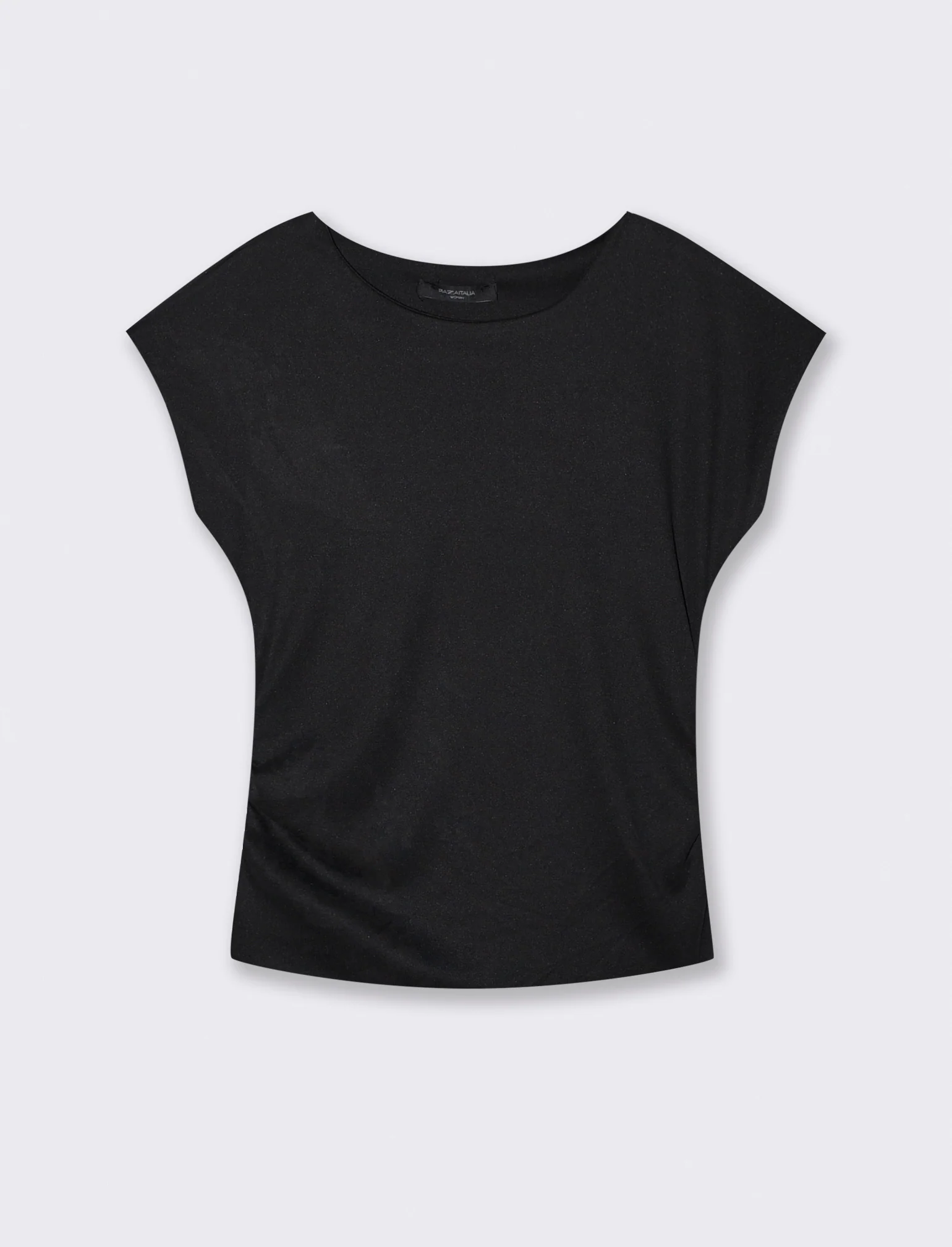 Tshirt con arricci laterali - Nero