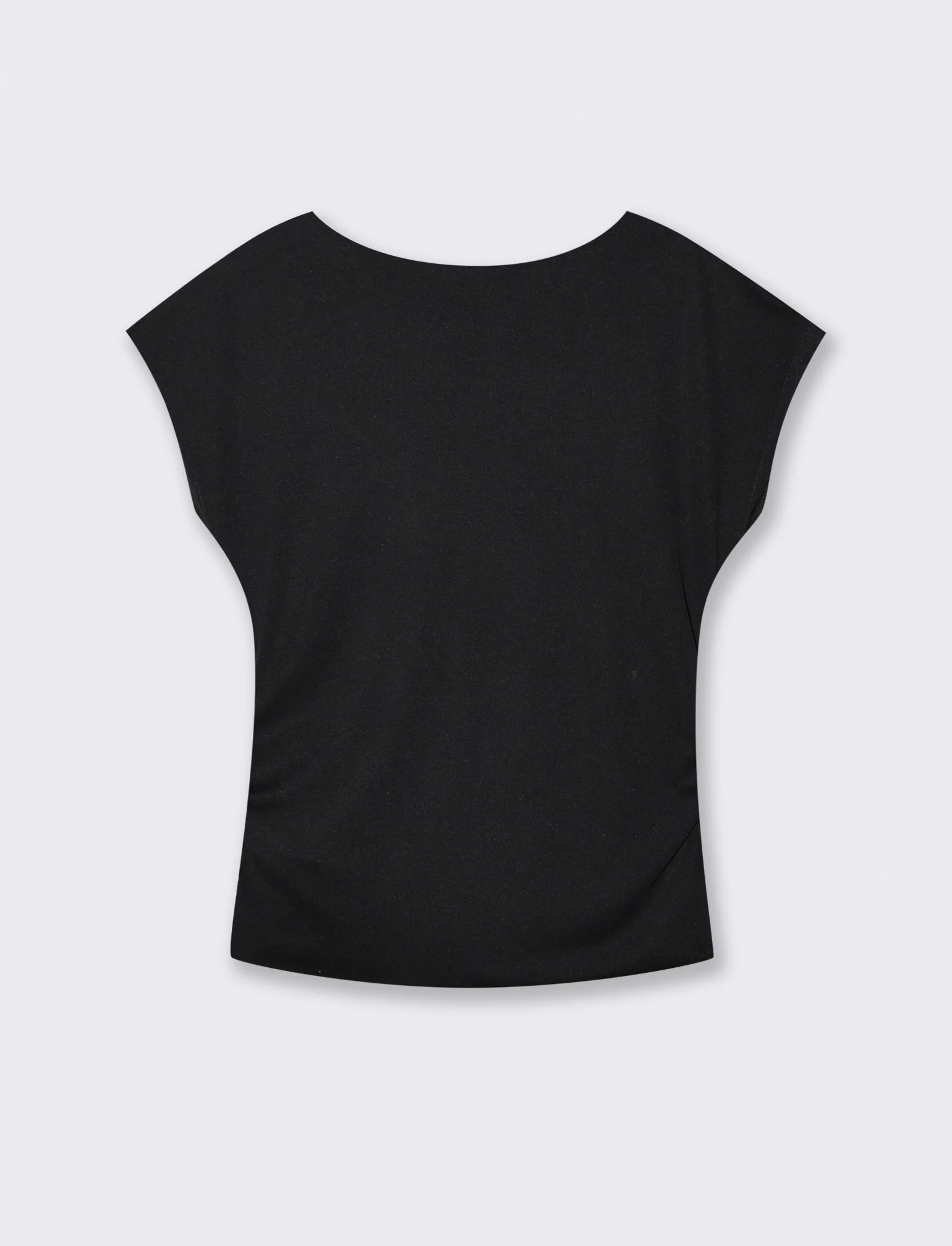 Tshirt con arricci laterali - Nero - Image 2