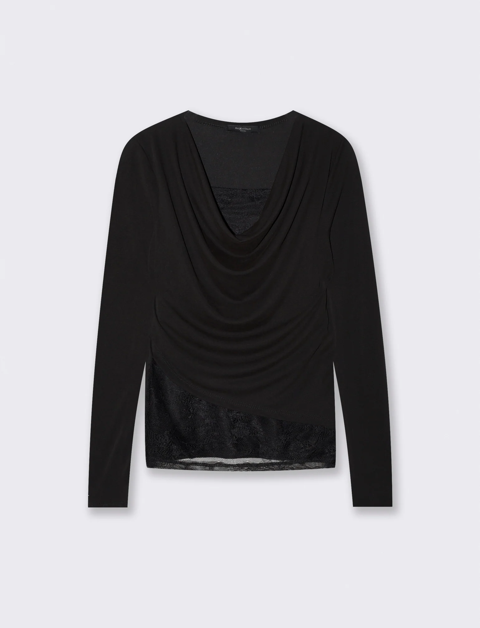Tshirt con dettagli in pizzo - Nero