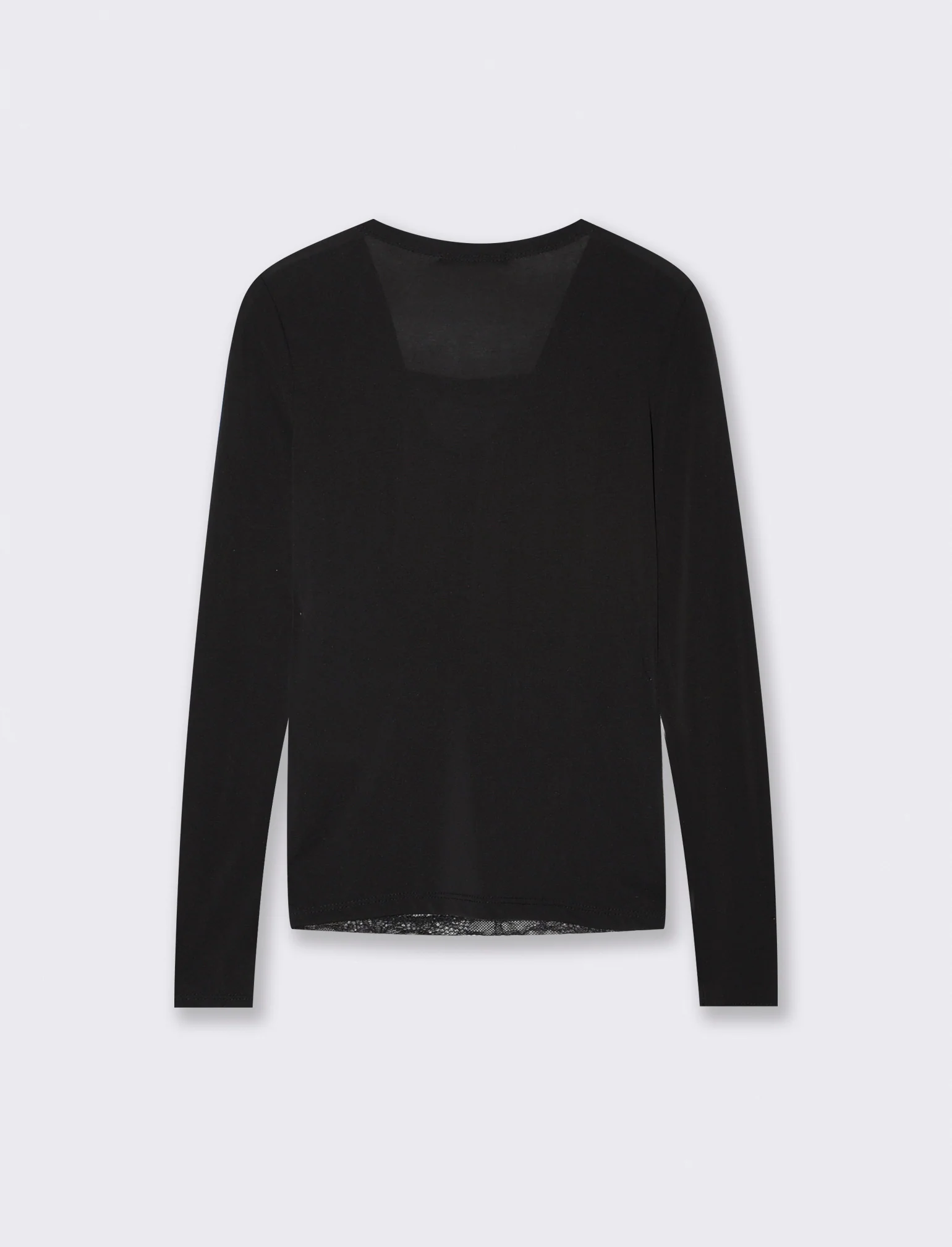Tshirt con dettagli in pizzo - Nero - Image 2