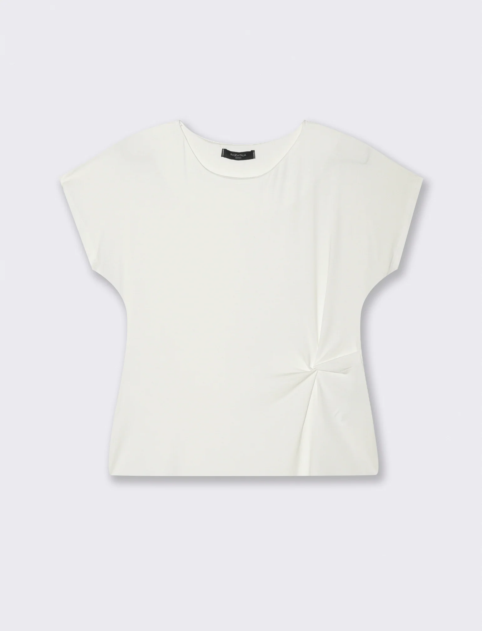 Tshirt con nodo in viscosa - Bianco latte - Image 3