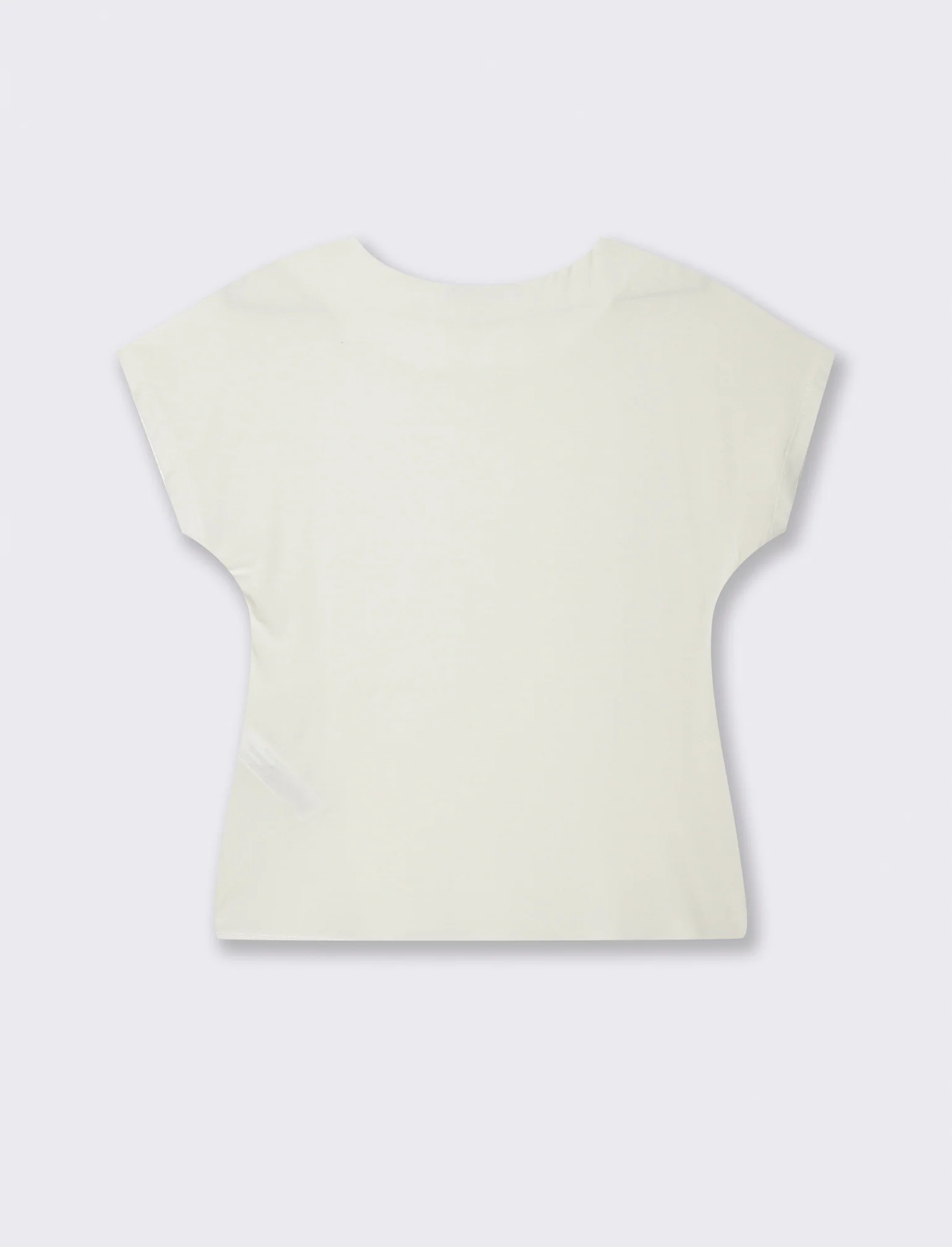 Tshirt con nodo in viscosa - Bianco latte - Image 4