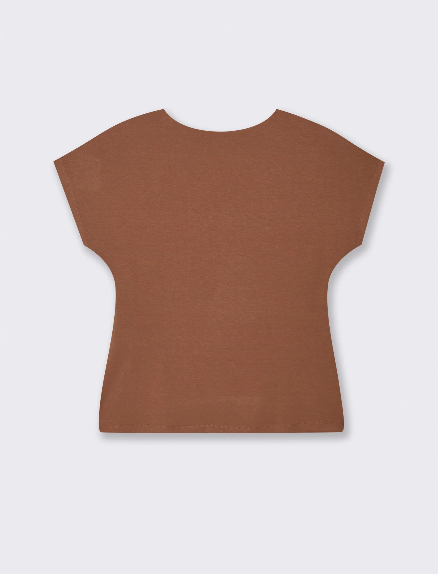Tshirt con nodo in viscosa - Marrone tabacco - Image 4