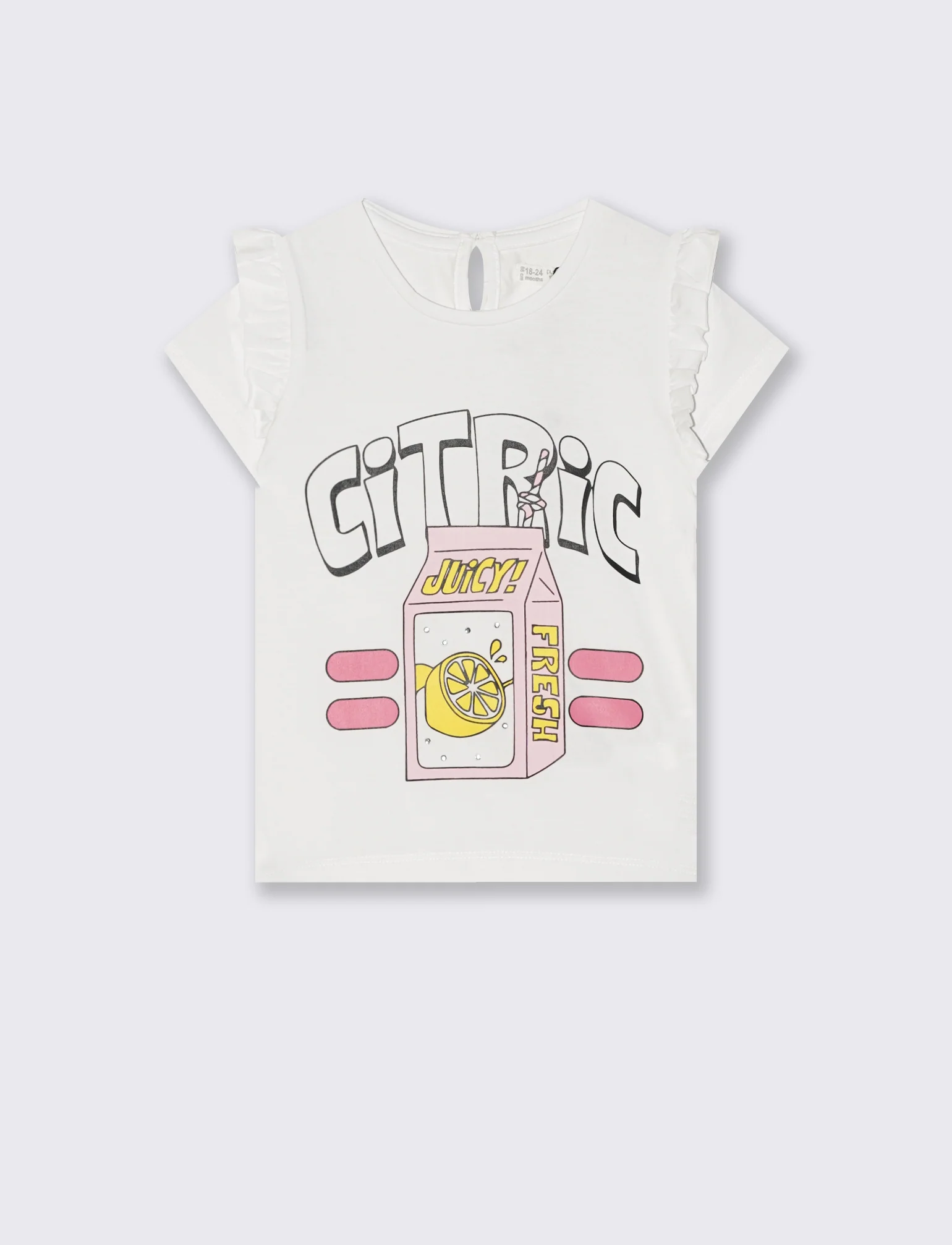 Tshirt con rouches e strass per look casual - Bianco - Image 2