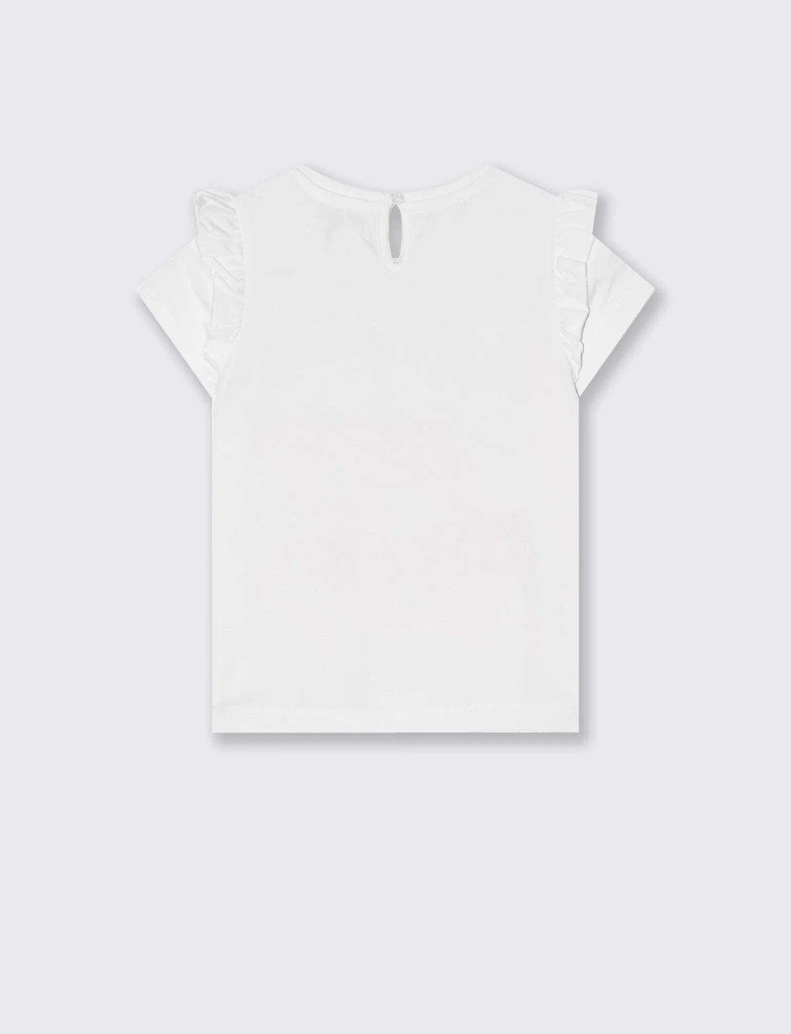 Tshirt con rouches e strass per look casual - Bianco - Image 3