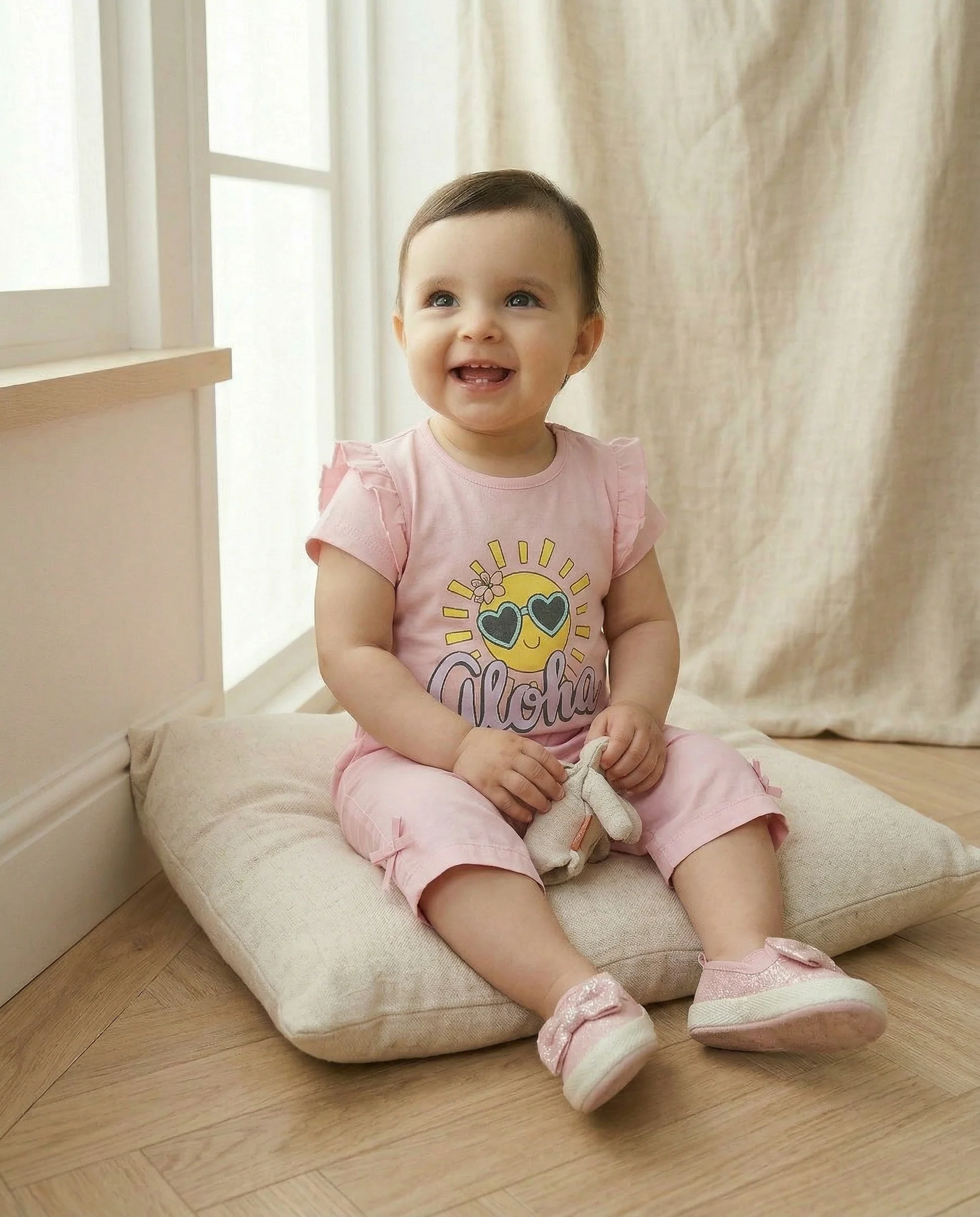 Tshirt con rouches e strass per look casual - Rosa