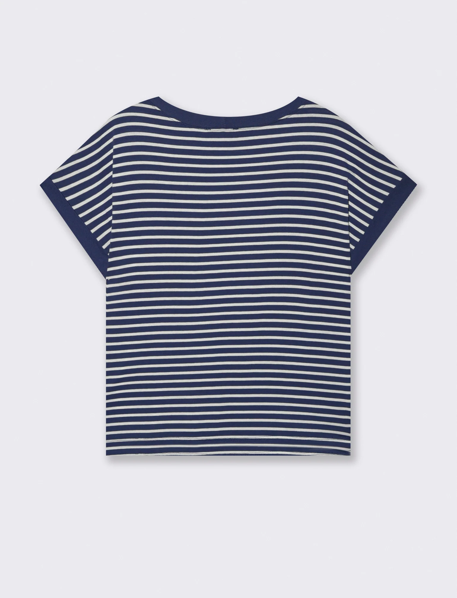 tshirt in viscosa rigata - blu bianco - Image 3