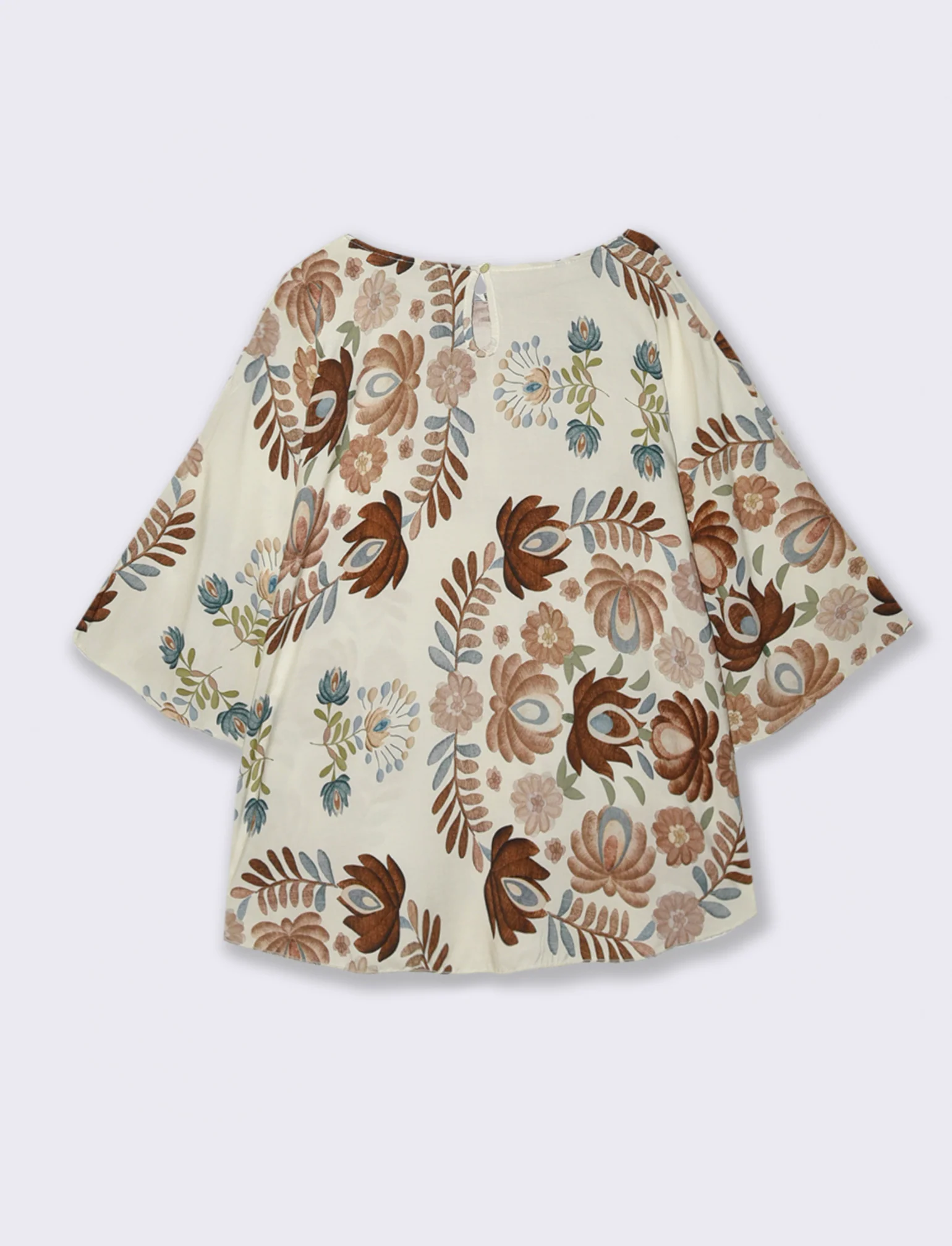 Tshirt in viscosa stampato - Marrone tabacco - Image 4