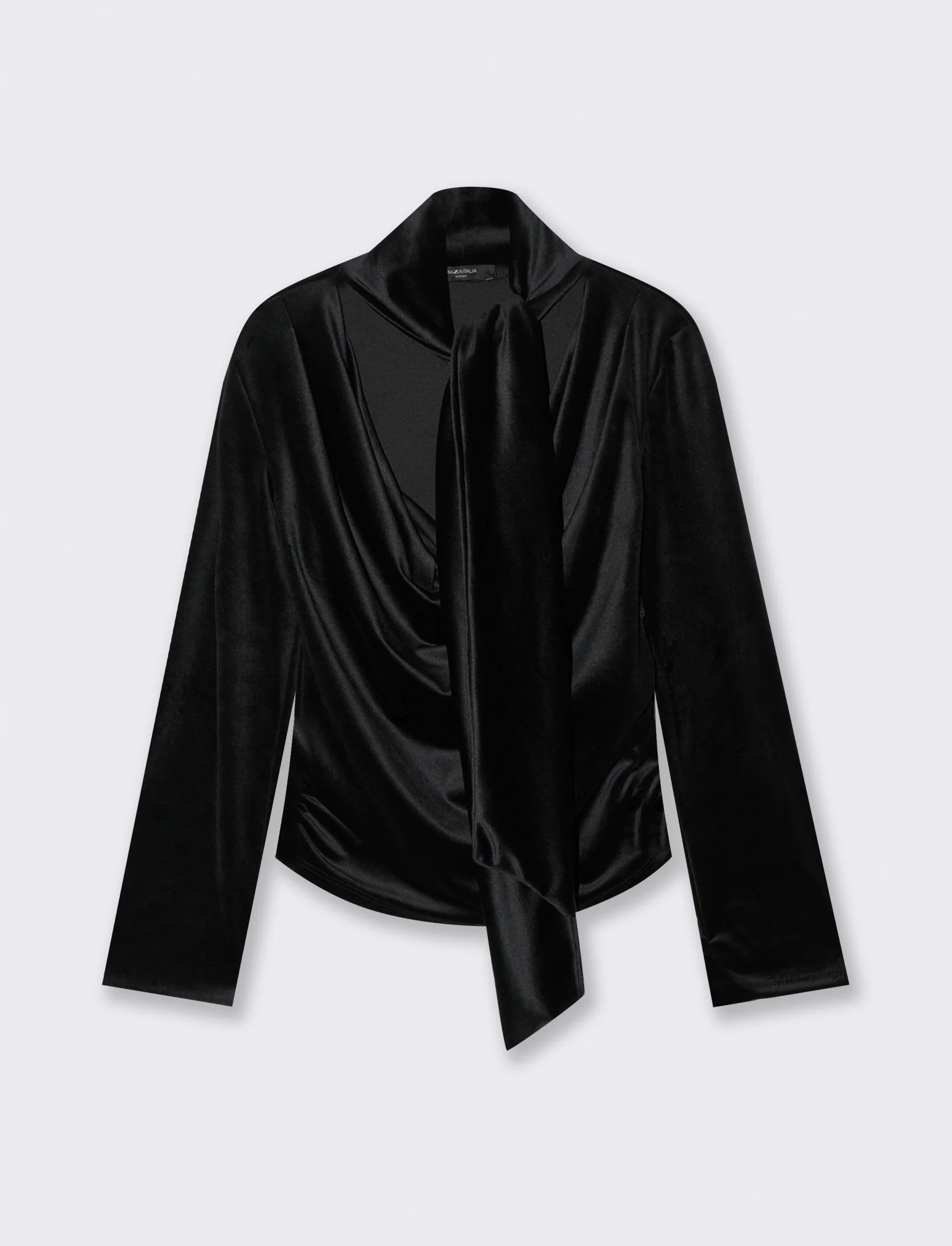 Tshirt manica lunga in ciniglia - Nero