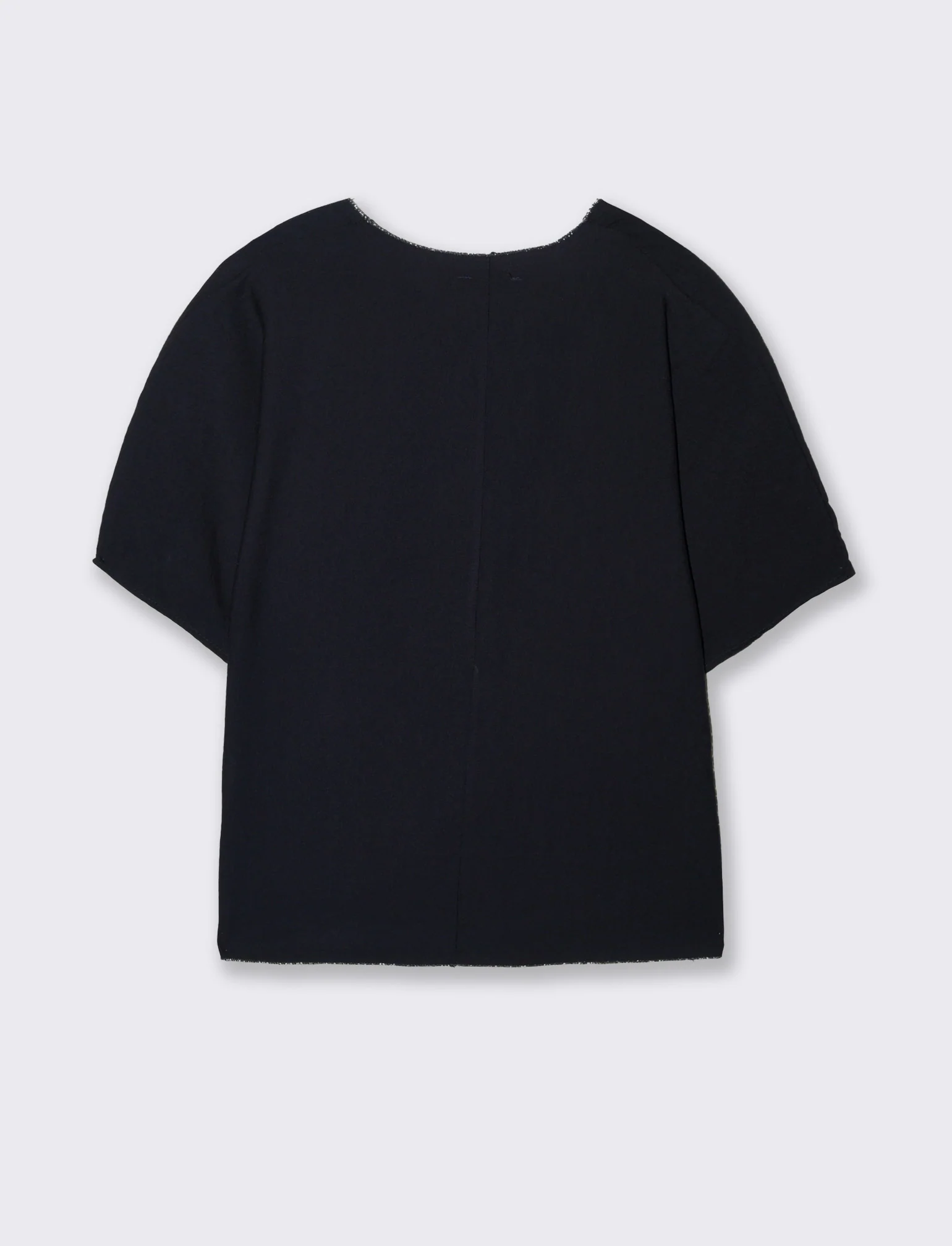 Tshirt over con dettaglio lurex - Blu - Image 4