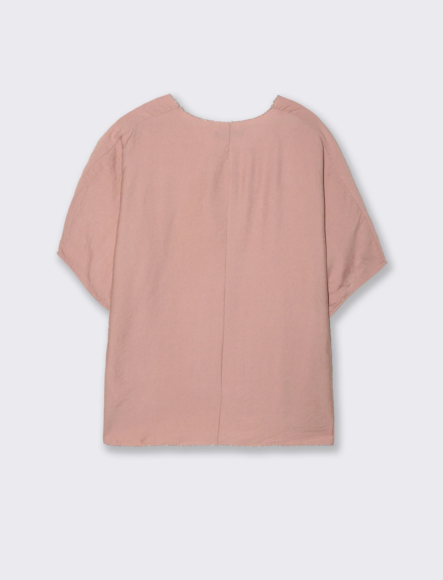 Tshirt over con dettaglio lurex - Rosa - Image 4