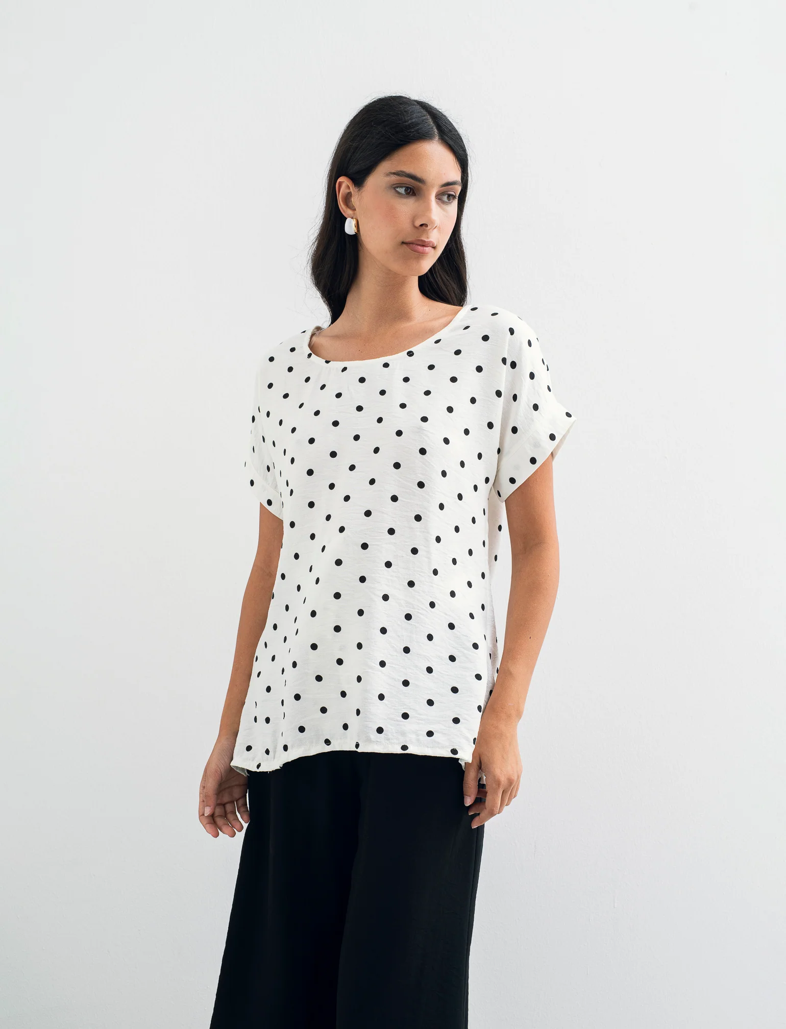 Tshirt stampata con vestibilità over - Pois