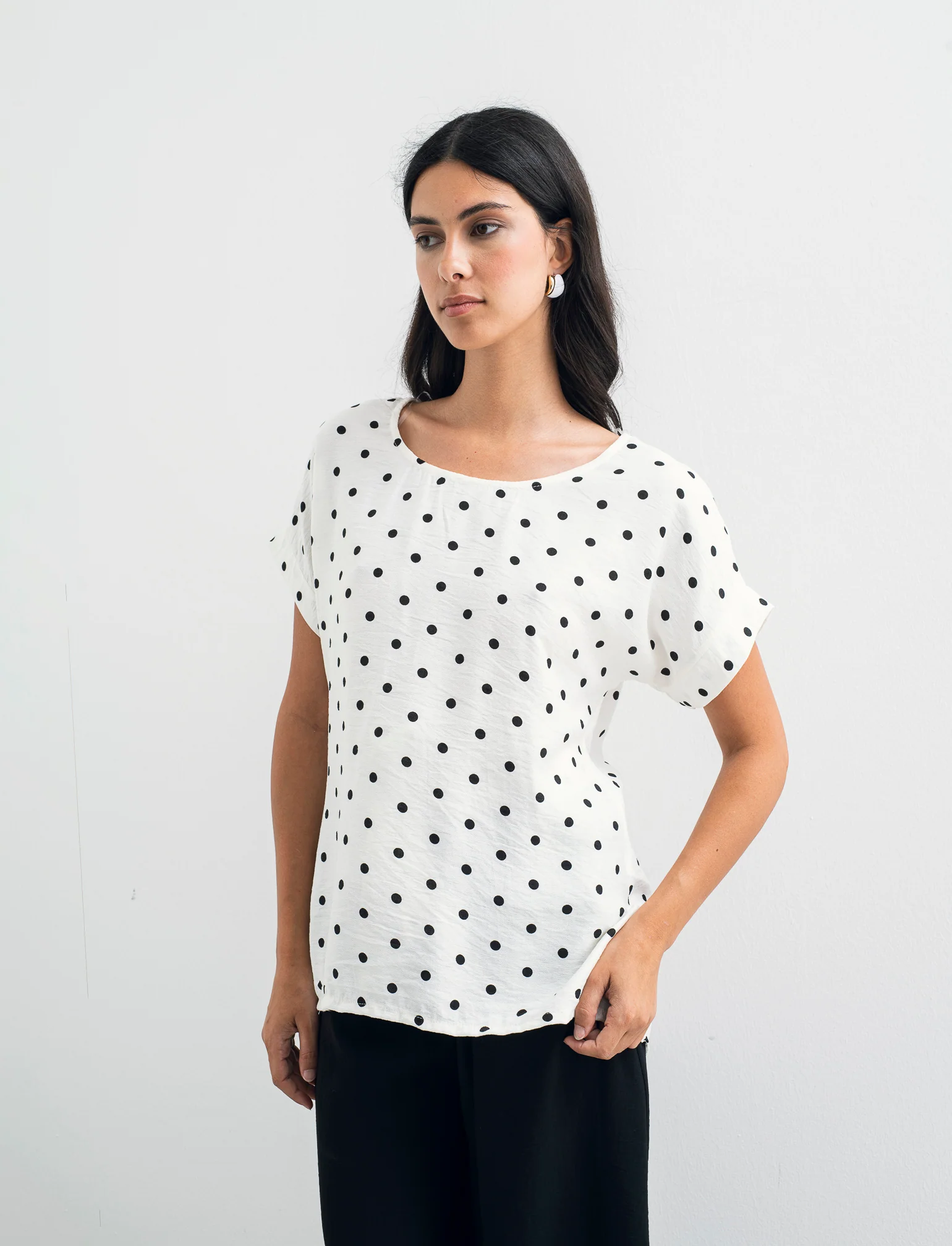 Tshirt stampata con vestibilità over - Pois - Image 2