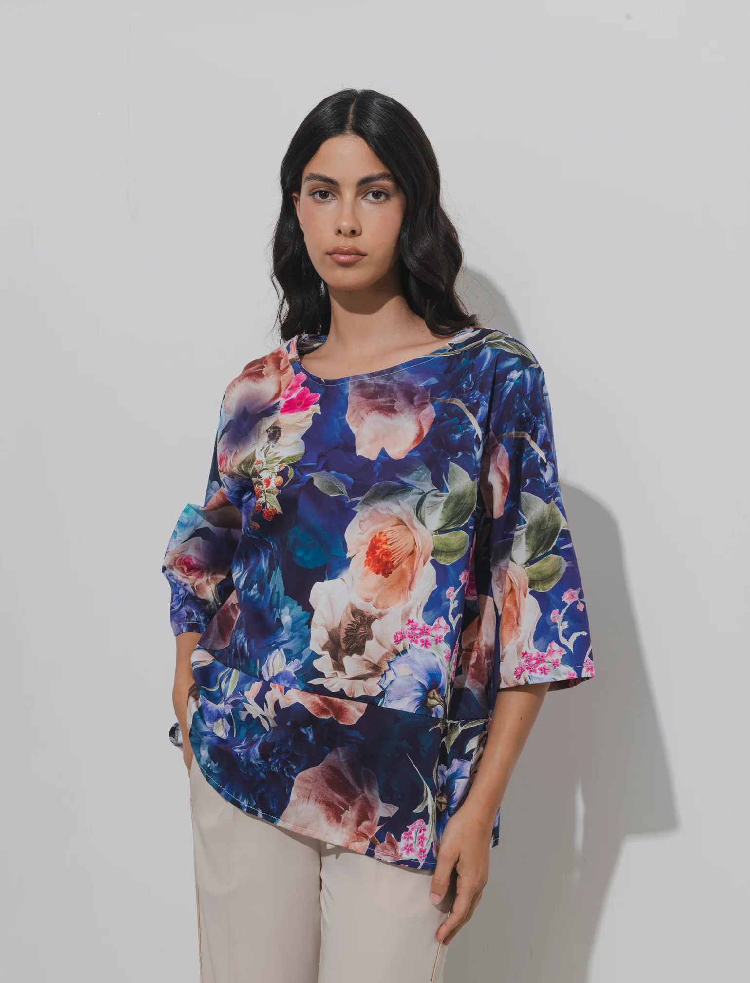 Tshirt stampata in cotone - Blu - Image 2