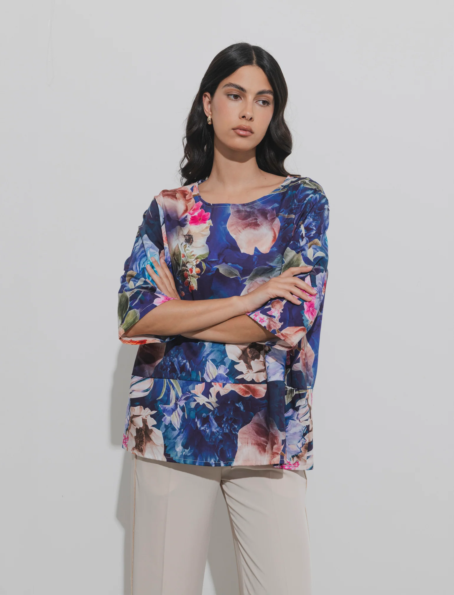 Tshirt stampata in cotone - Blu - Image 3
