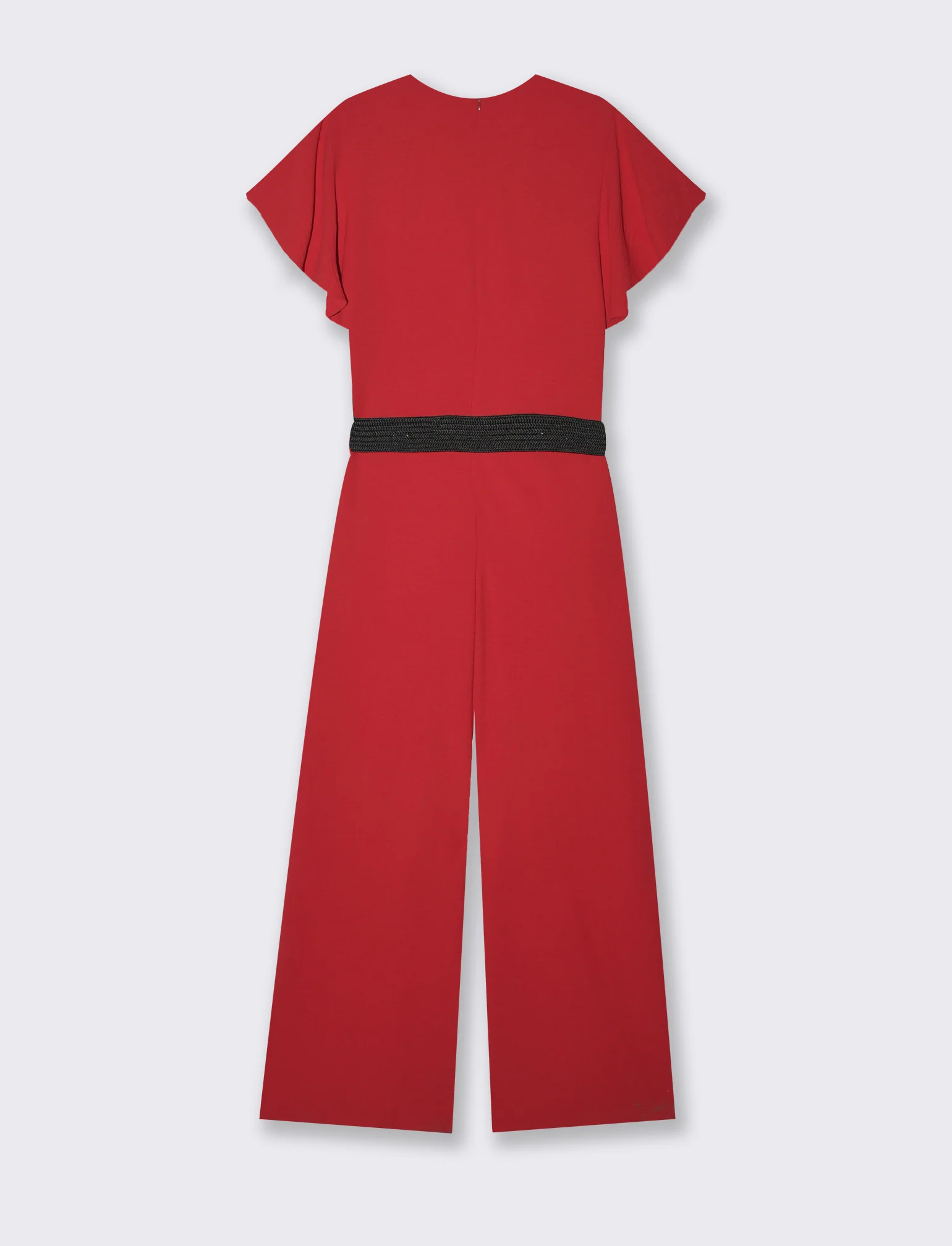 Tuta con cintura da donna - Rosso scarlatto - Image 2
