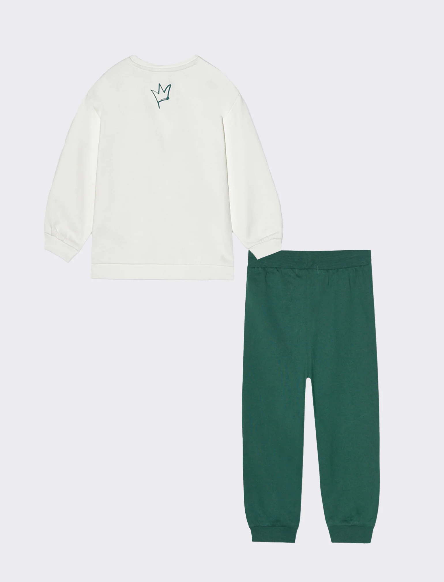 Tuta con felpa e jogger da neonato - Bianco latte - Image 2