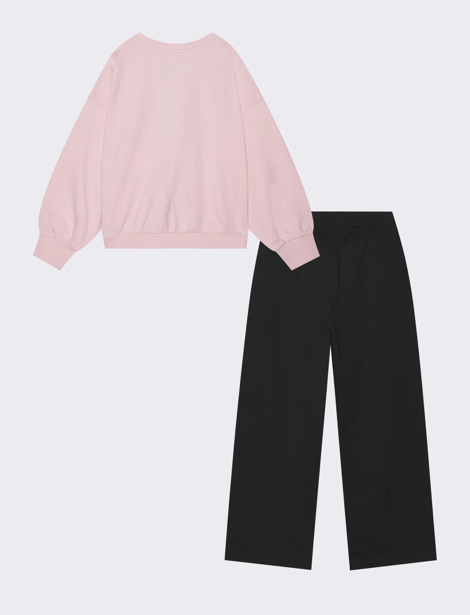 Tuta da bambina in french terry colorata - Rosa - Image 2