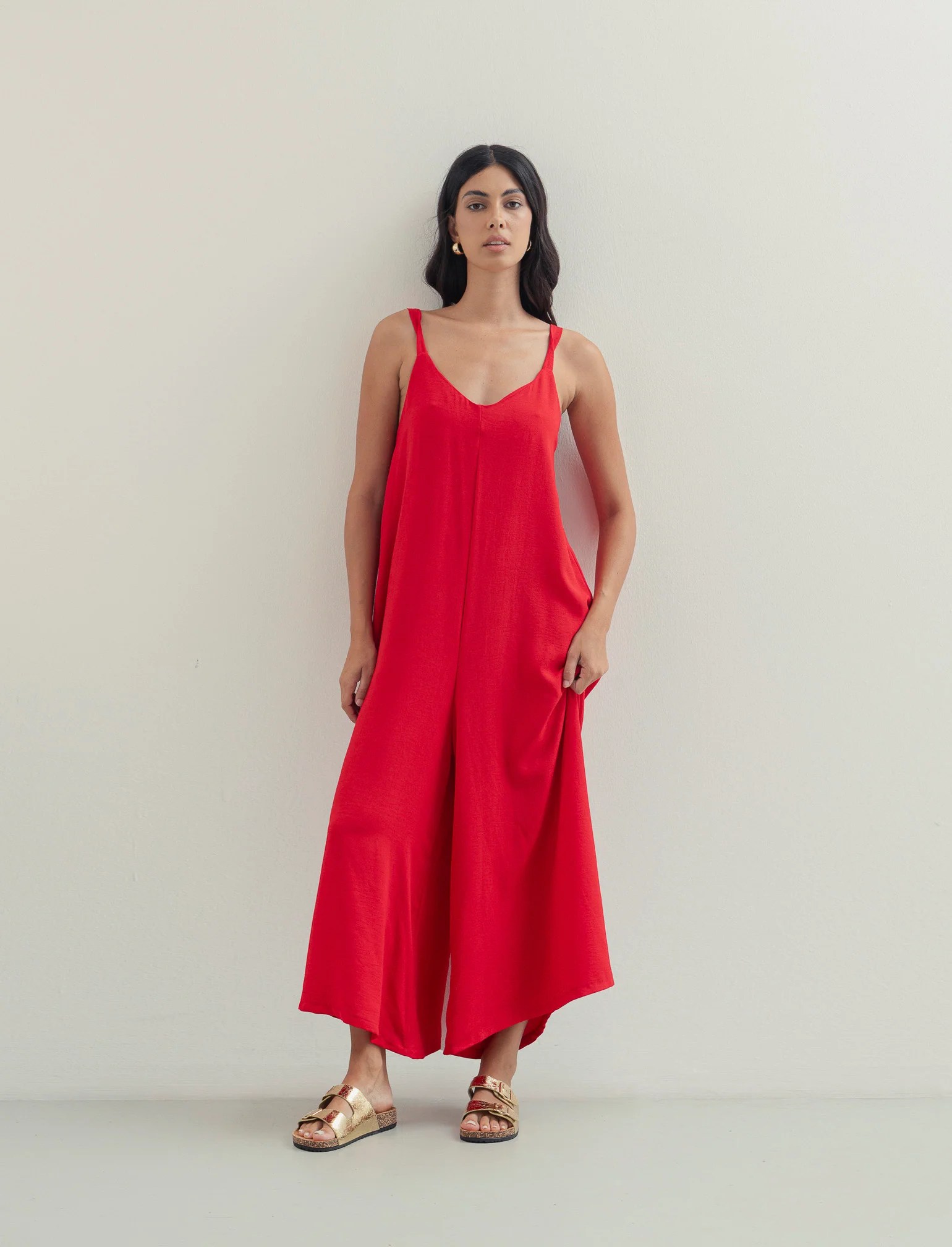 TUTA OVER IN TESSUTO SINTETICO - Rosso