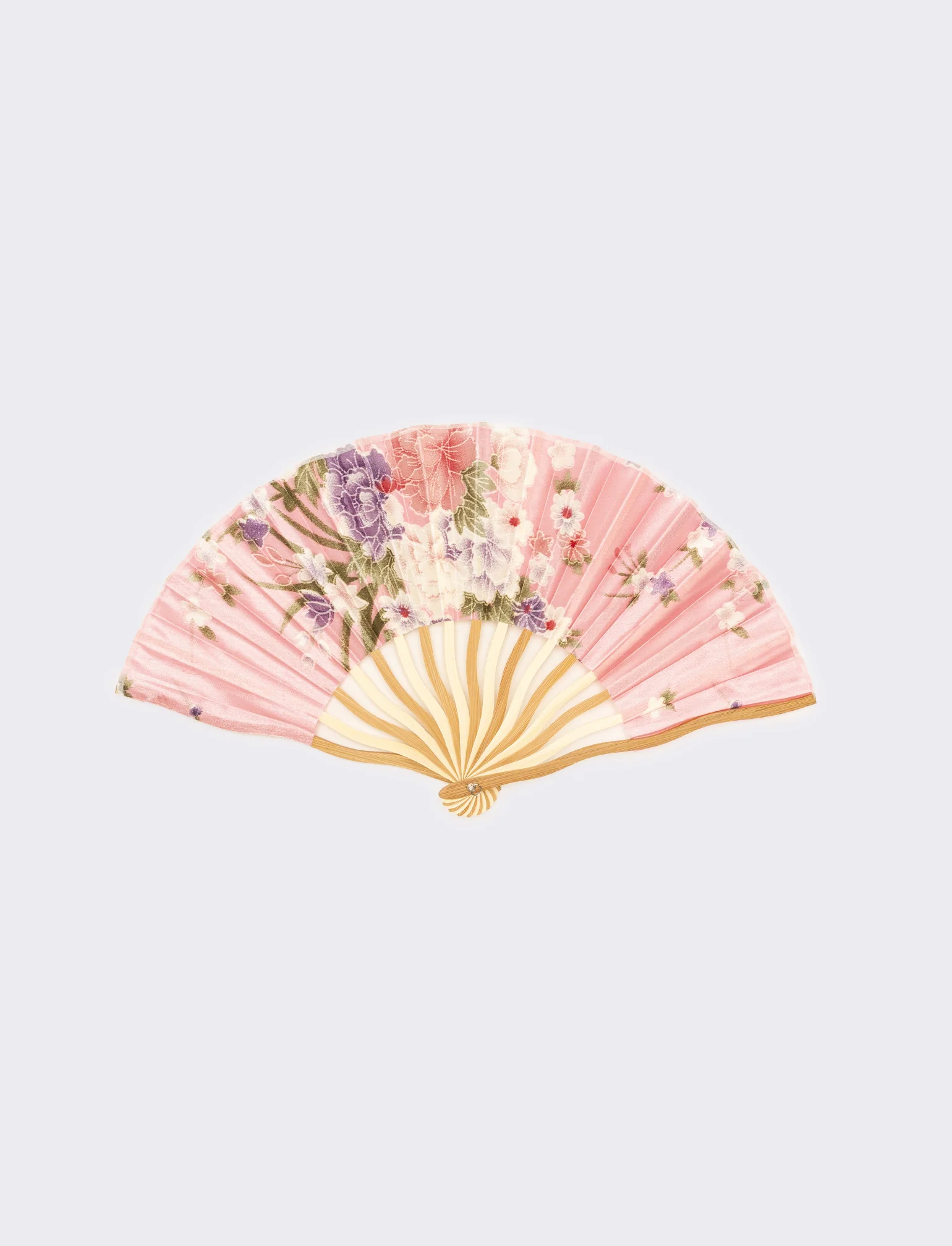 Ventaglio donna in legno e poliestere da pochette - Rosa