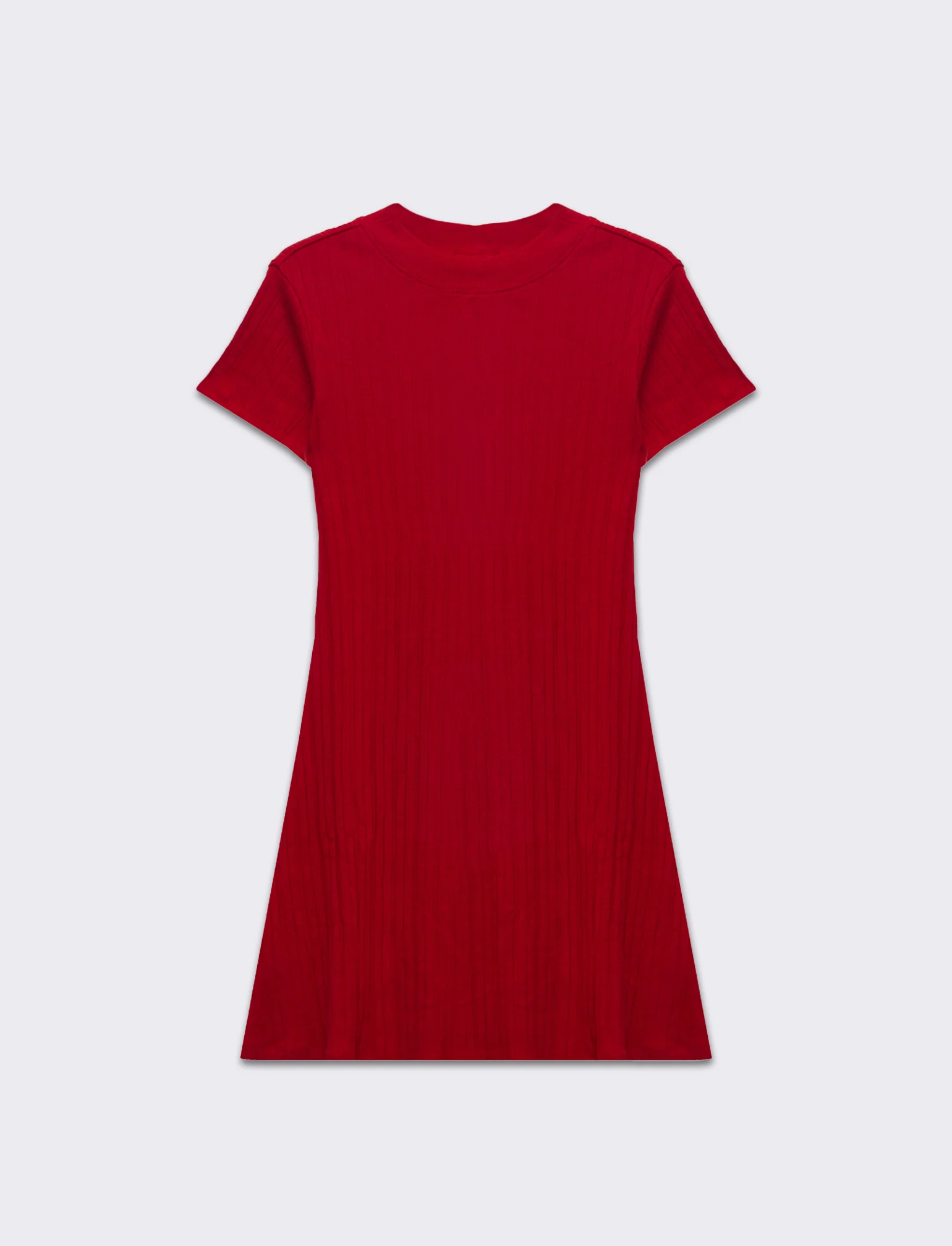Vestito a coste svasato da donna - Rosso - Image 4