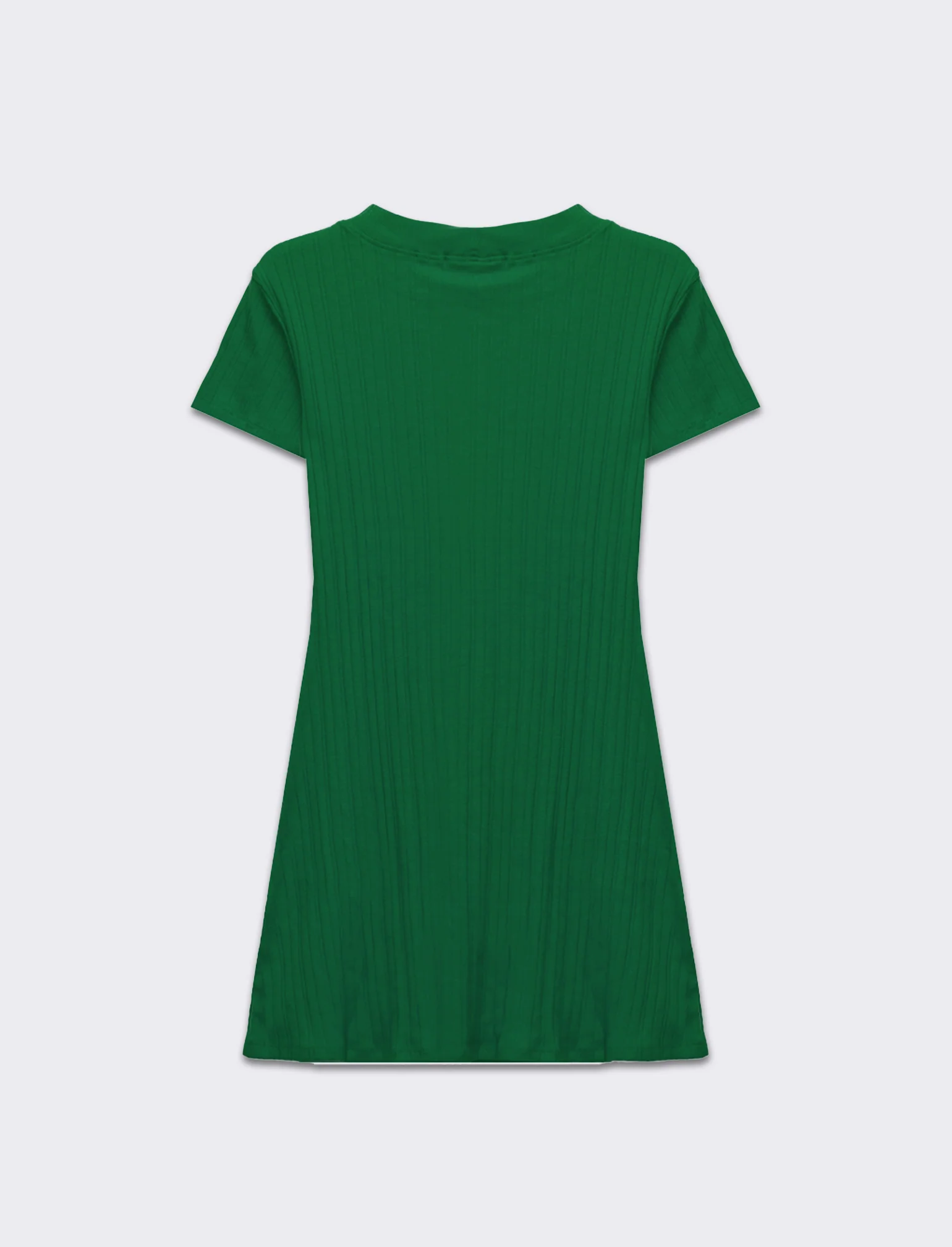 Vestito a coste svasato da donna - Verde prato - Image 2