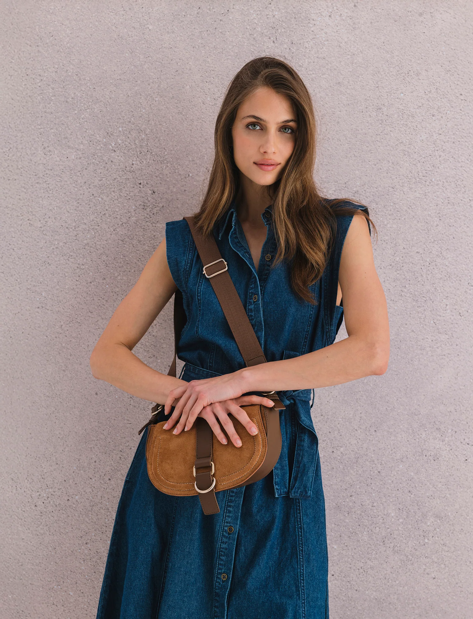 VESTITO CHEMISIER CON CINTURA - Denim