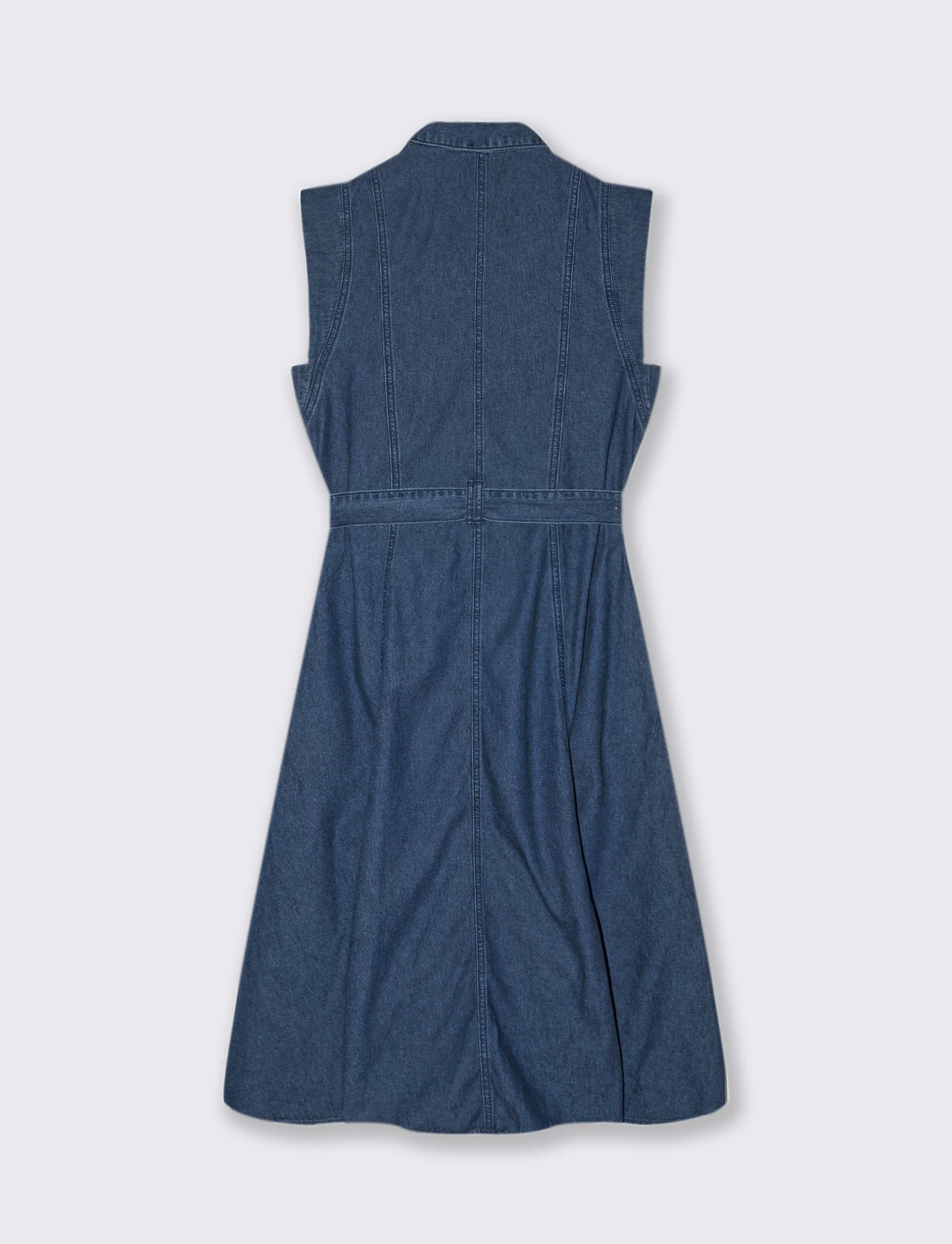 VESTITO CHEMISIER CON CINTURA - Denim - Image 5