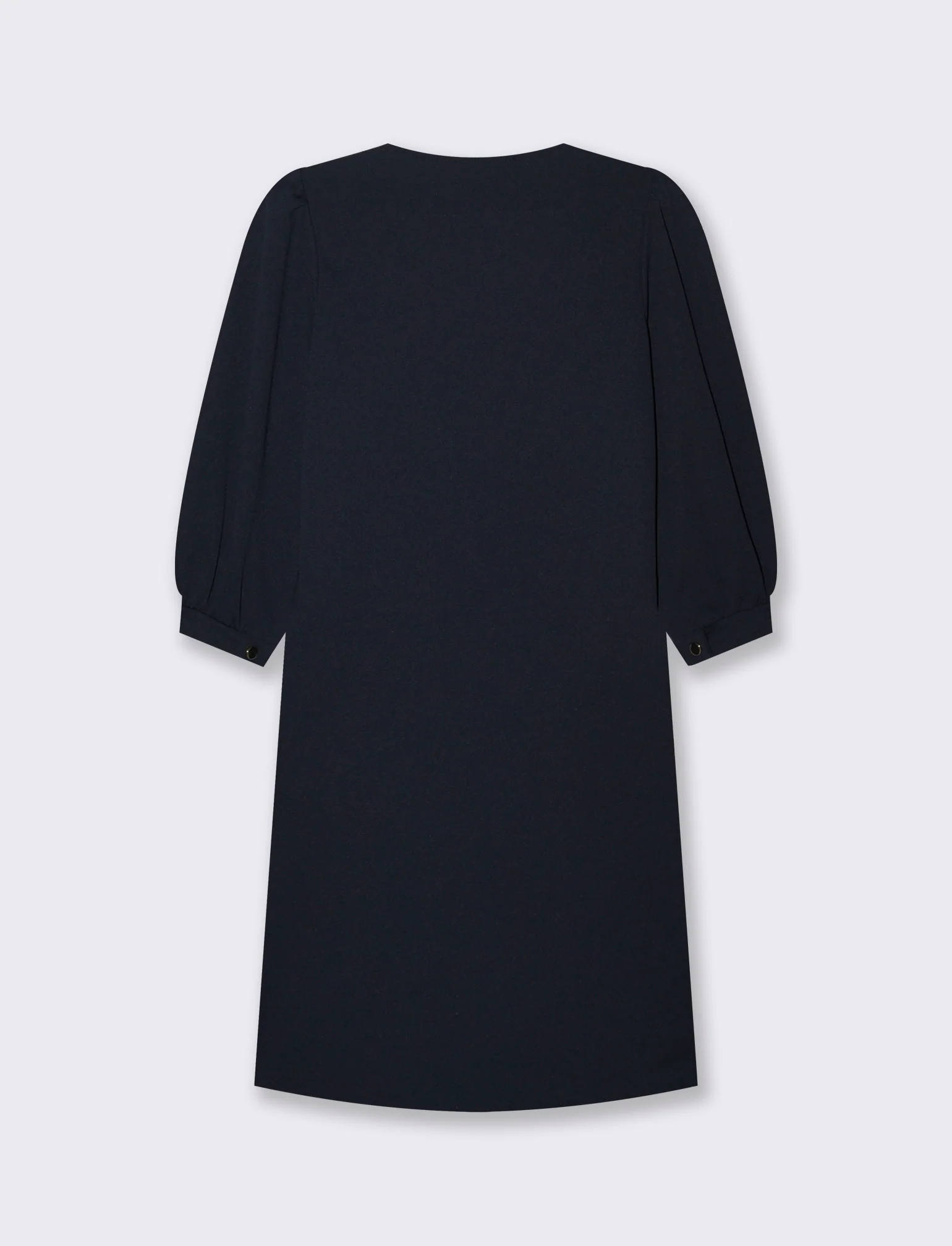 Vestito con maniche a sbuffo 3/4 e scollo a V - Blu - Image 5