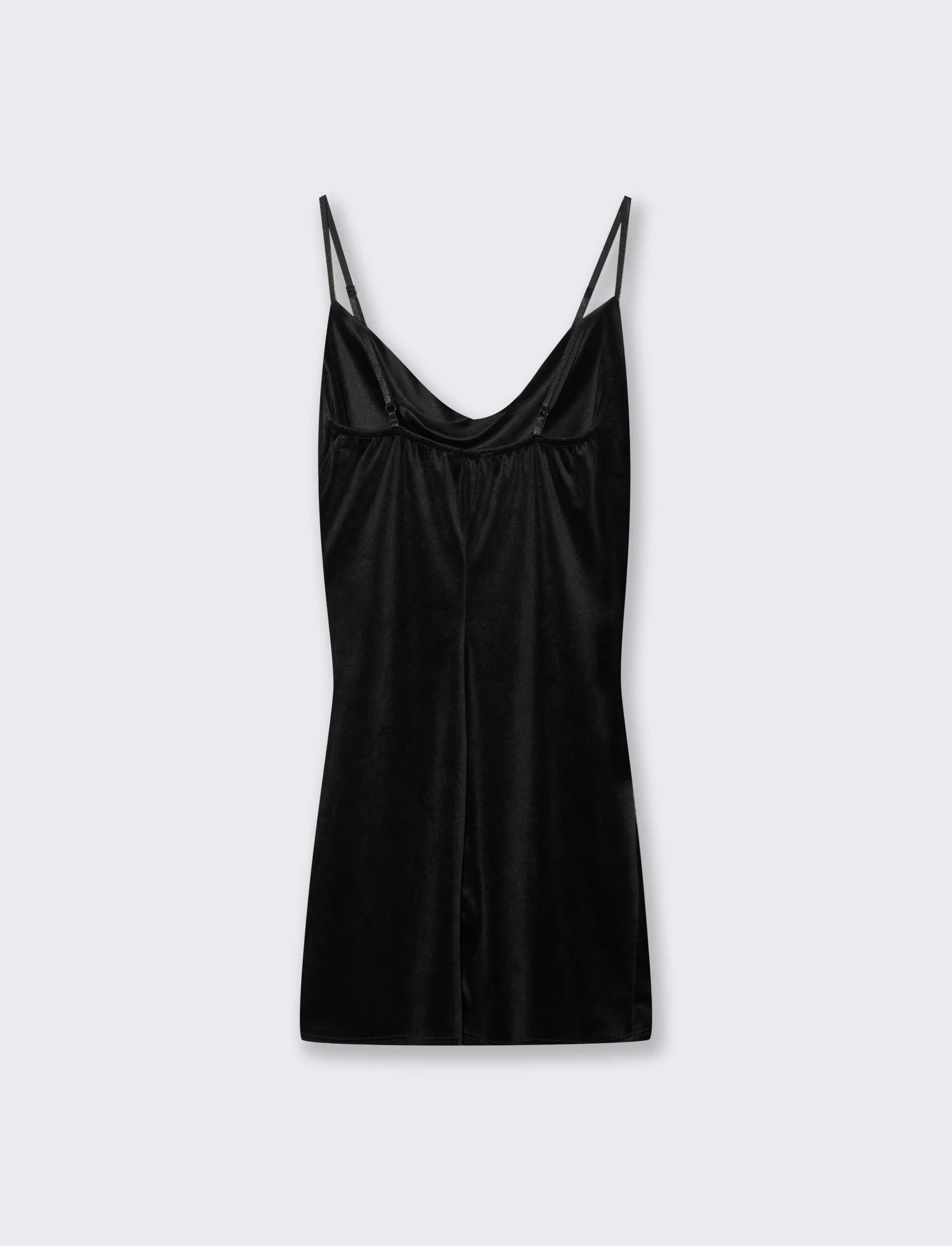Vestito corto con arriccio sul fianco in tessuto ciniglia - Nero - Image 2