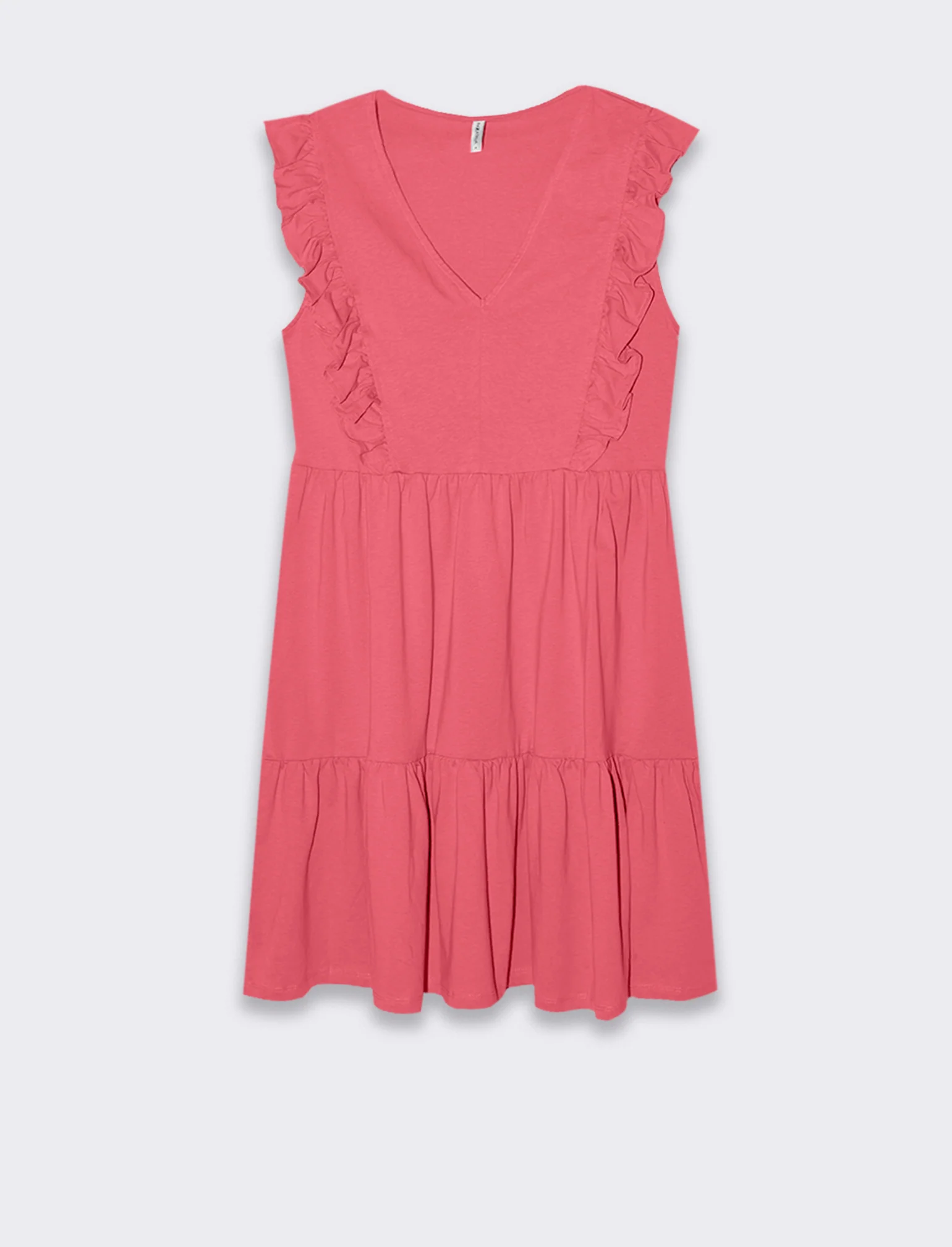 Vestito corto con rouches da donna - Geranio