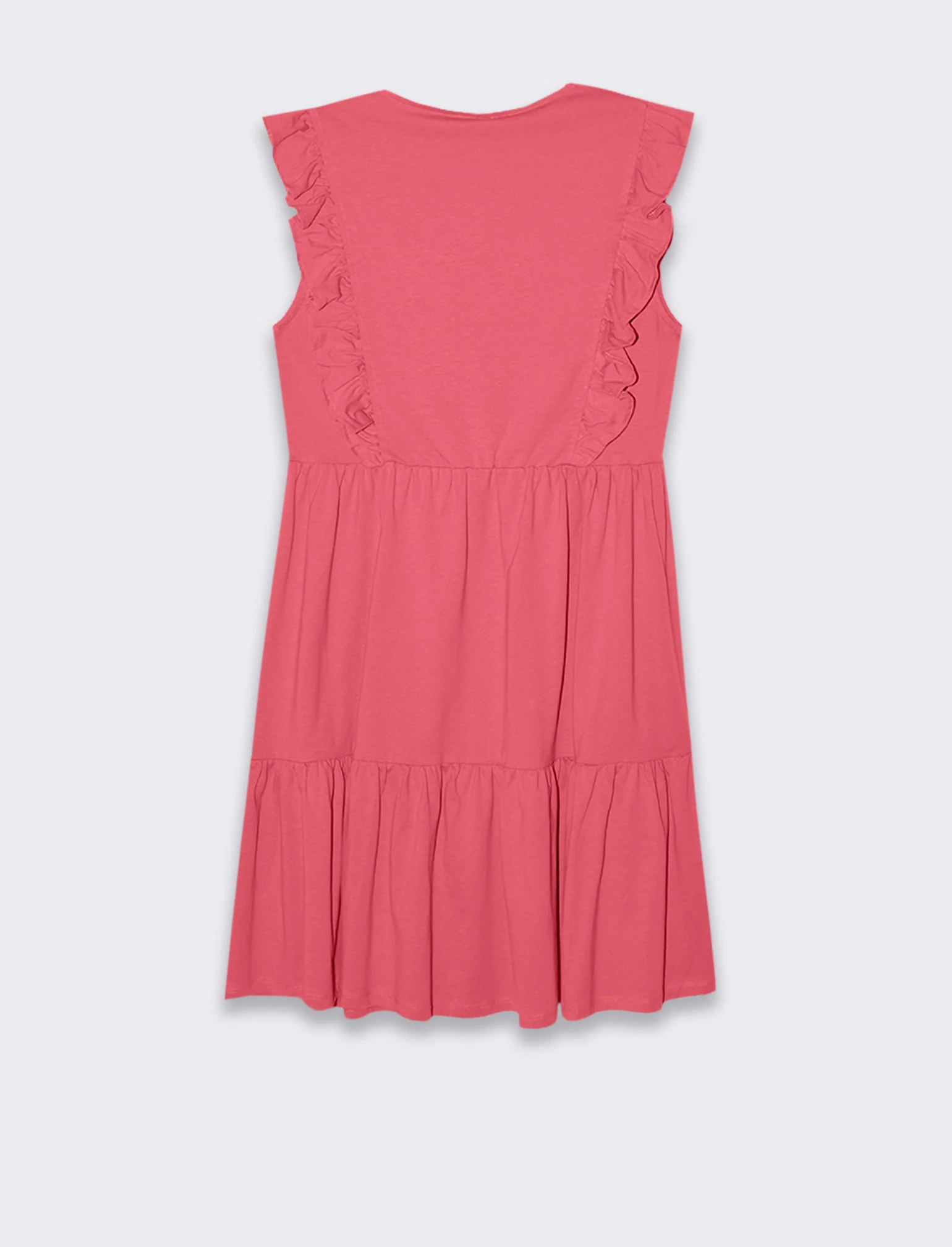 Vestito corto con rouches da donna - Geranio - Image 2