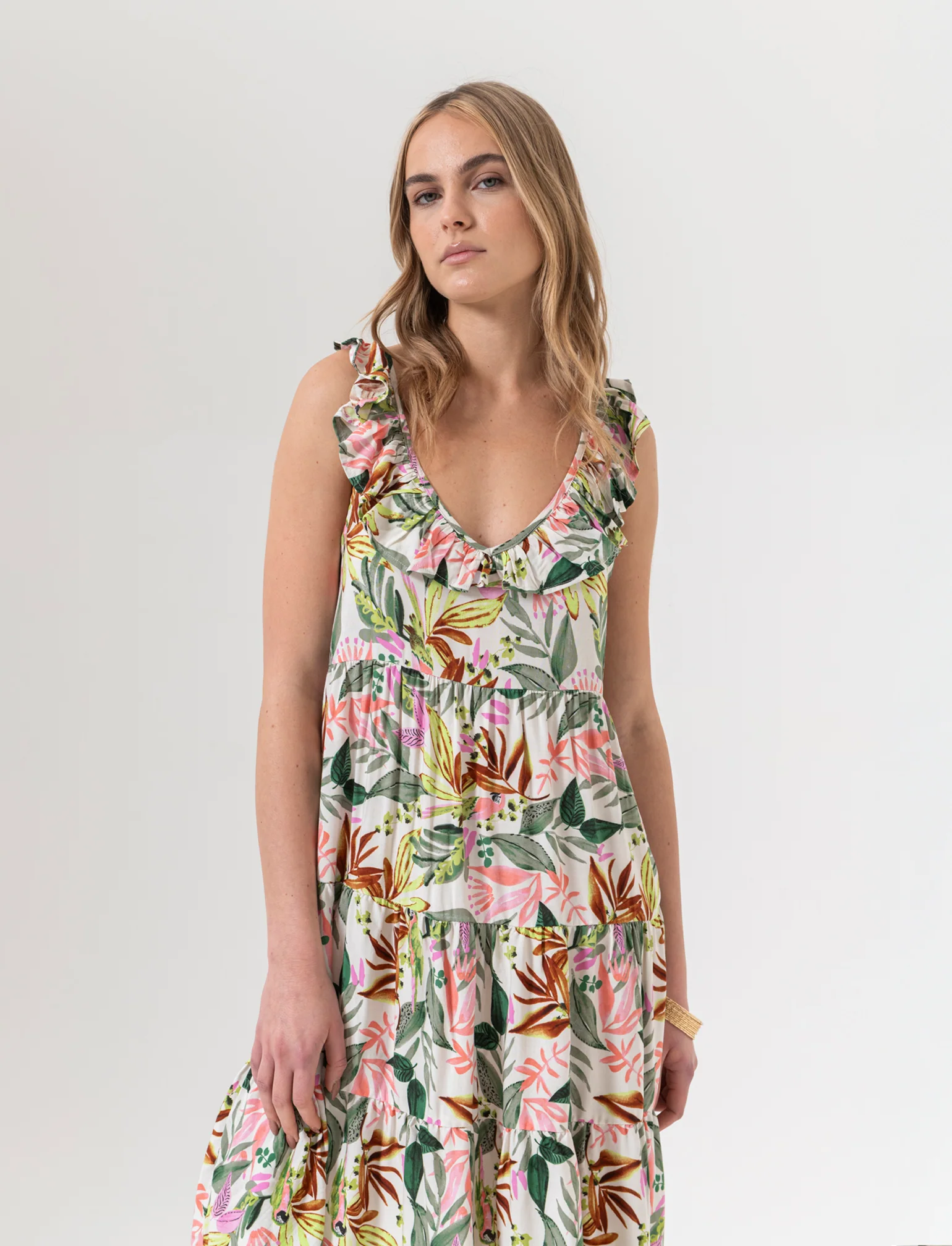 Vestito corto con rouches da donna - var 1