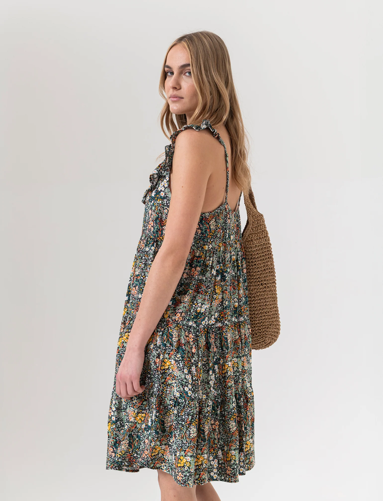 Vestito corto con rouches da donna - var 2