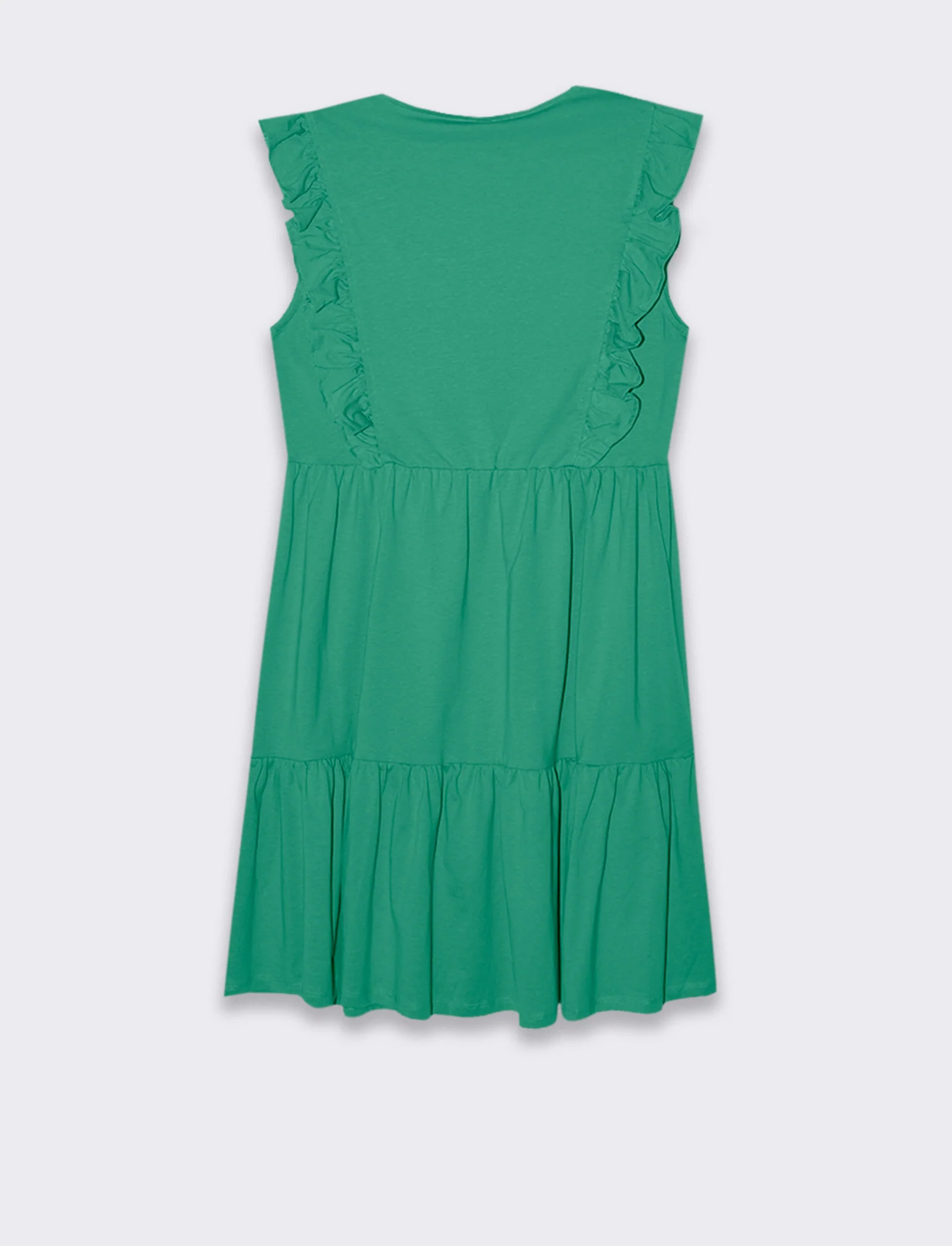 Vestito corto con rouches da donna - Verde smeraldo - Image 2