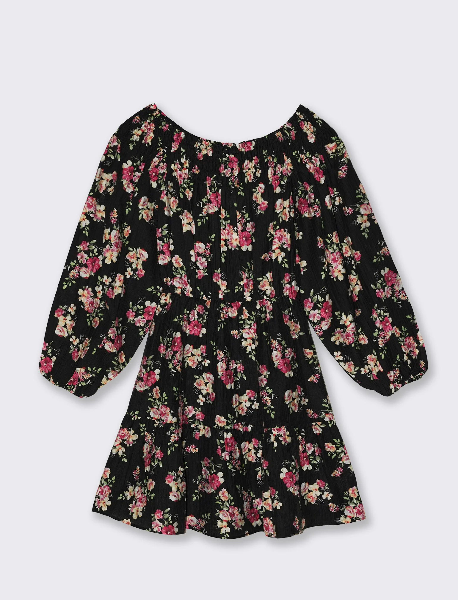 Vestito corto con smock e maniche lunghe - var 2 - Image 4