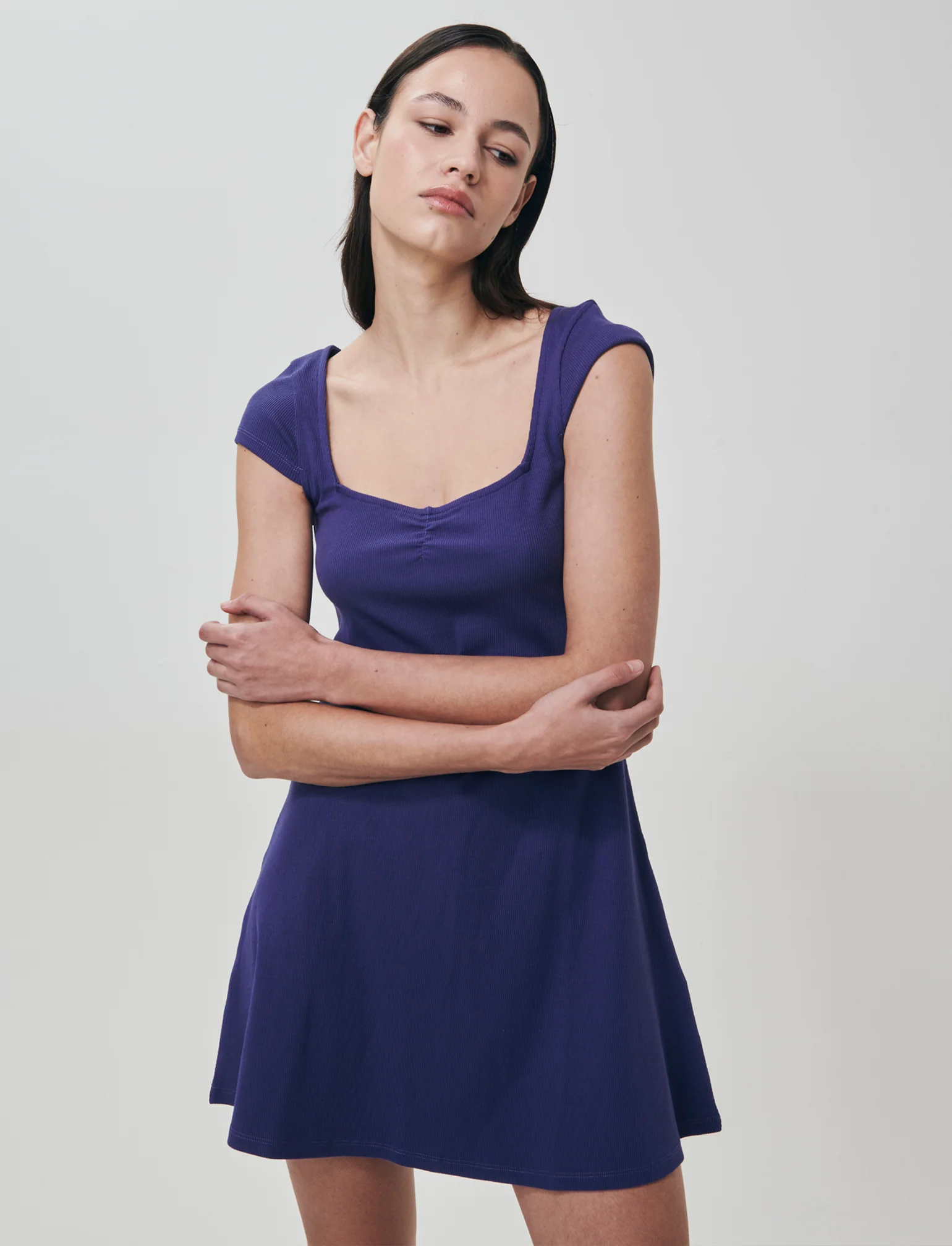 Vestito corto da donna - Mirtillo - Image 2