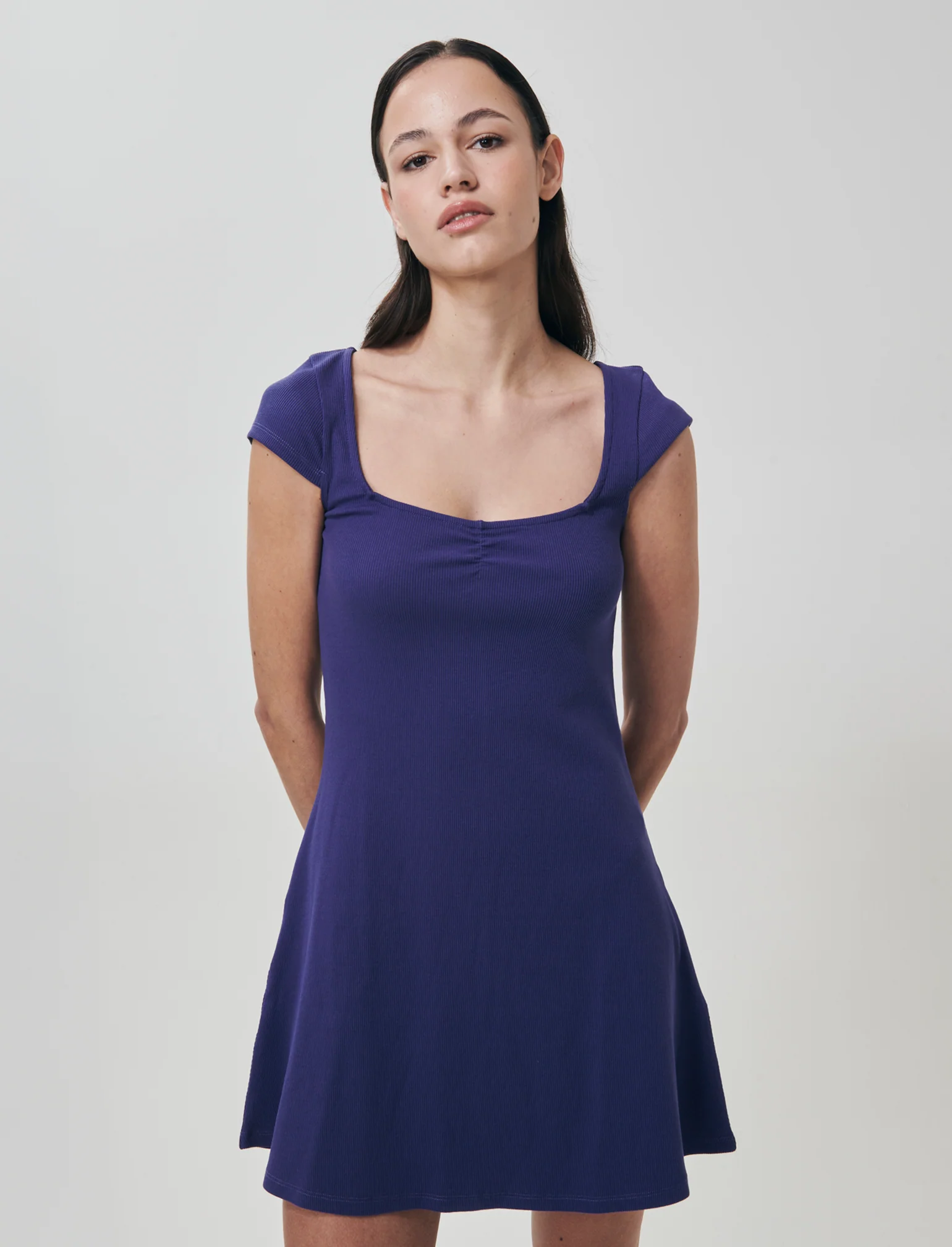 Vestito corto da donna - Mirtillo - Image 3