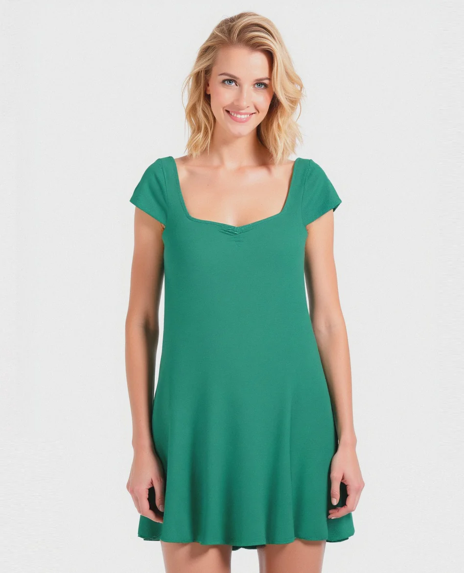 Vestito corto da donna - Verde smeraldo