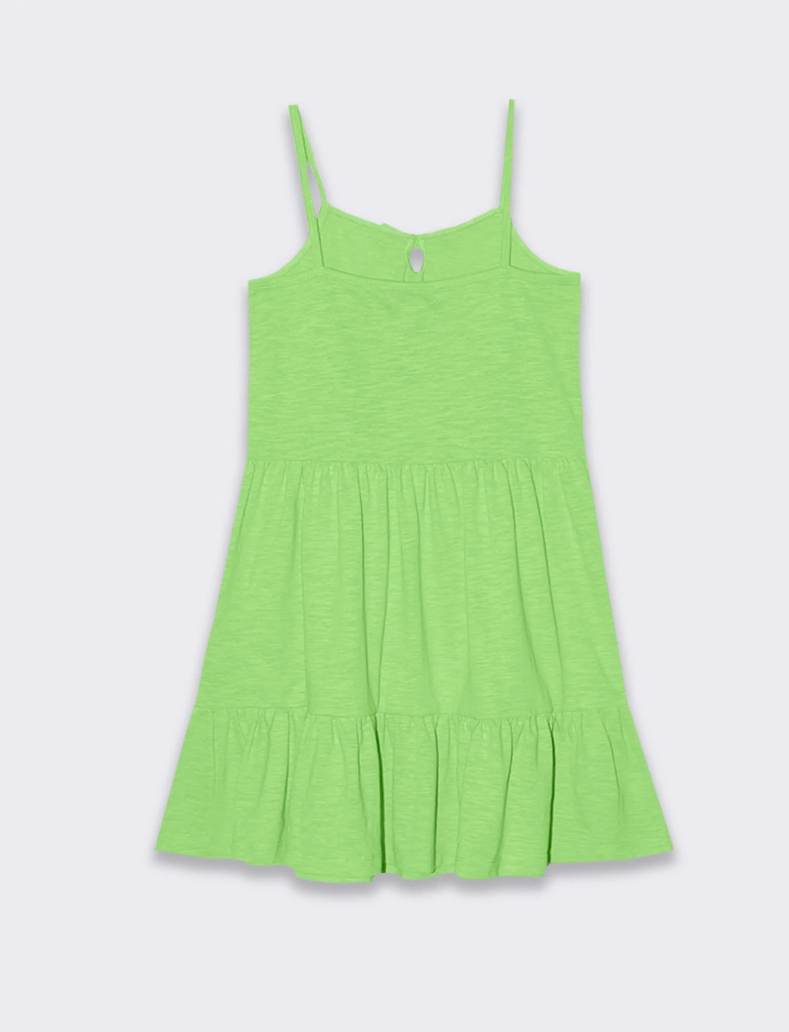 Vestito fluo con balze da bambina - Verde - Image 2