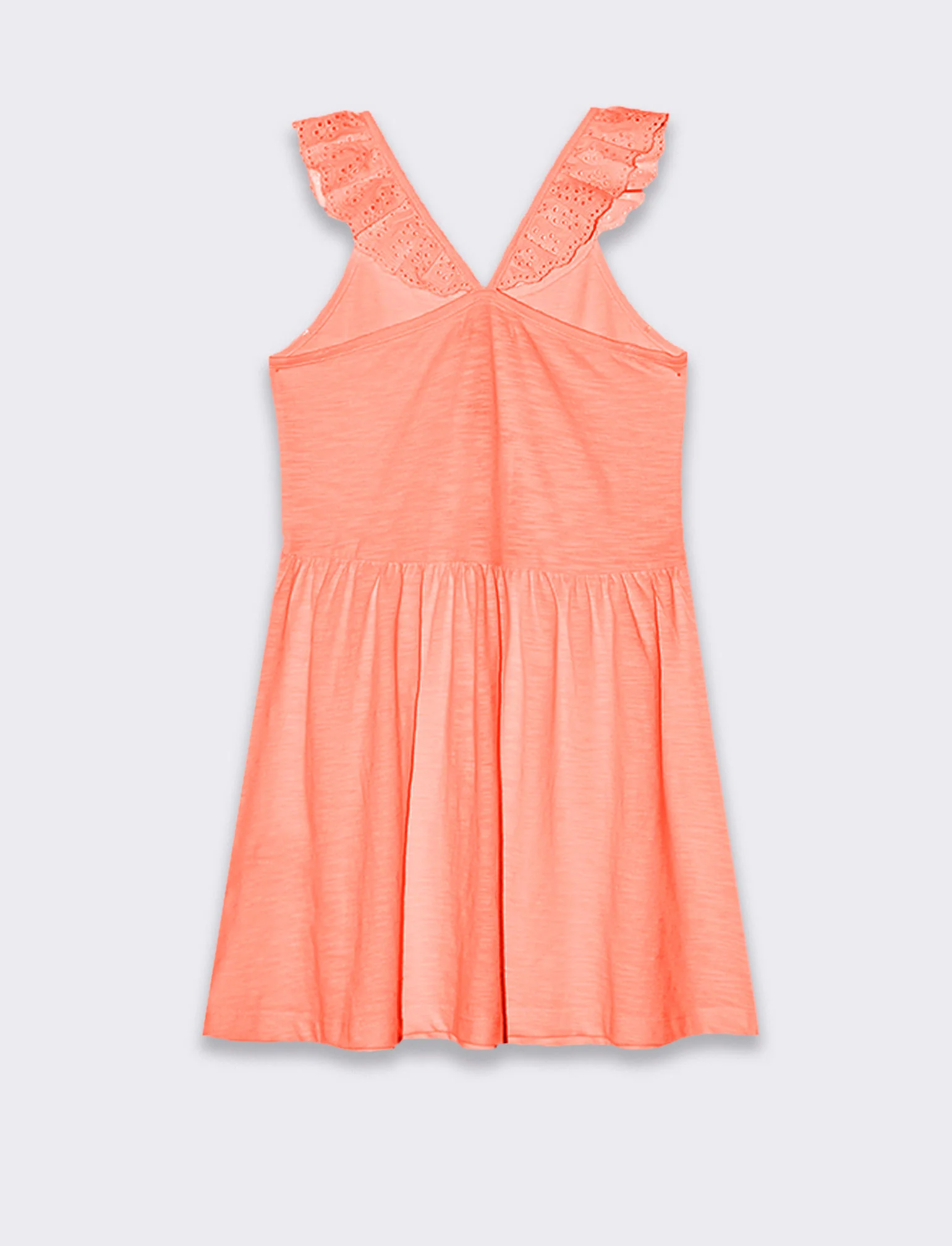 Vestito fluo con dettagli in pizzo da bambina - Arancio - Image 2