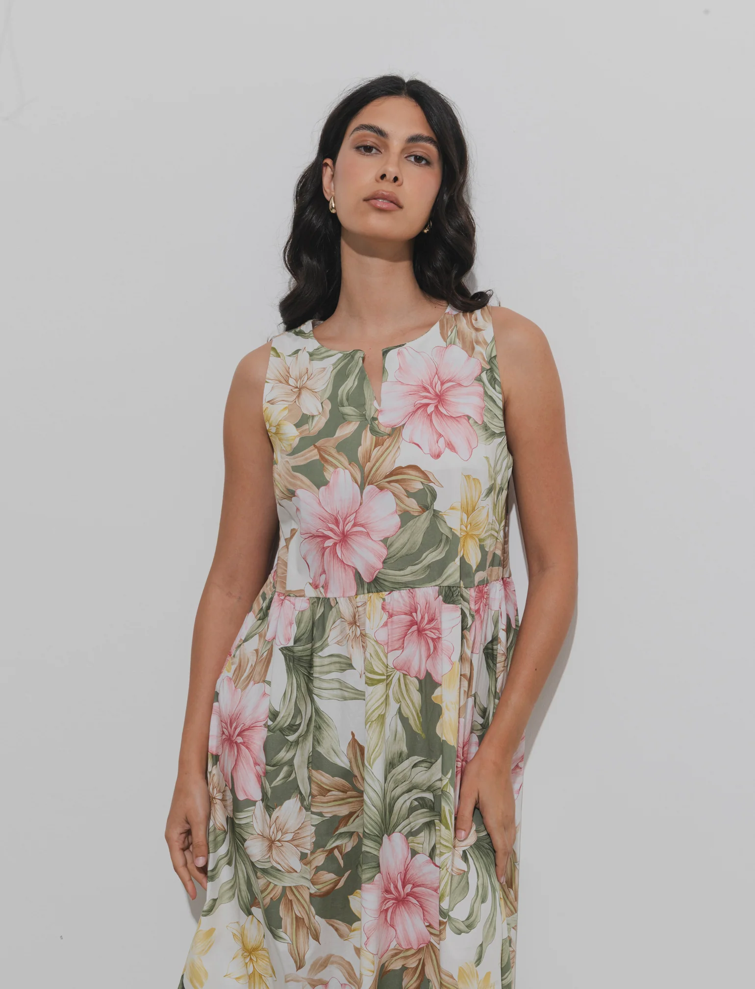 Vestito in cotone stampato - Verde - Image 2