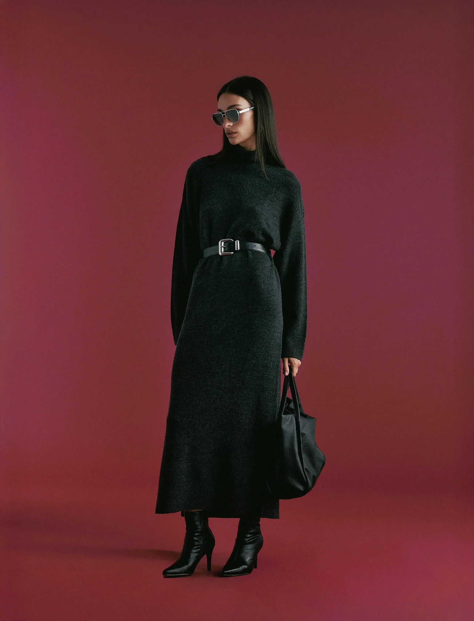 VESTITO IN MAGLIA - Antracite melange - Image 4