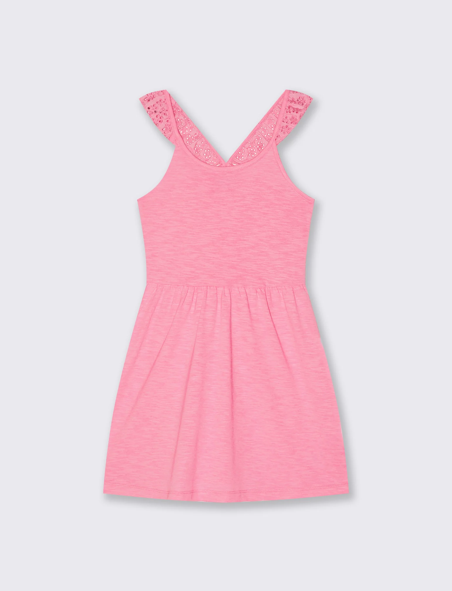 Vestito in tessuto con volant eleganti - Rosa big bubble