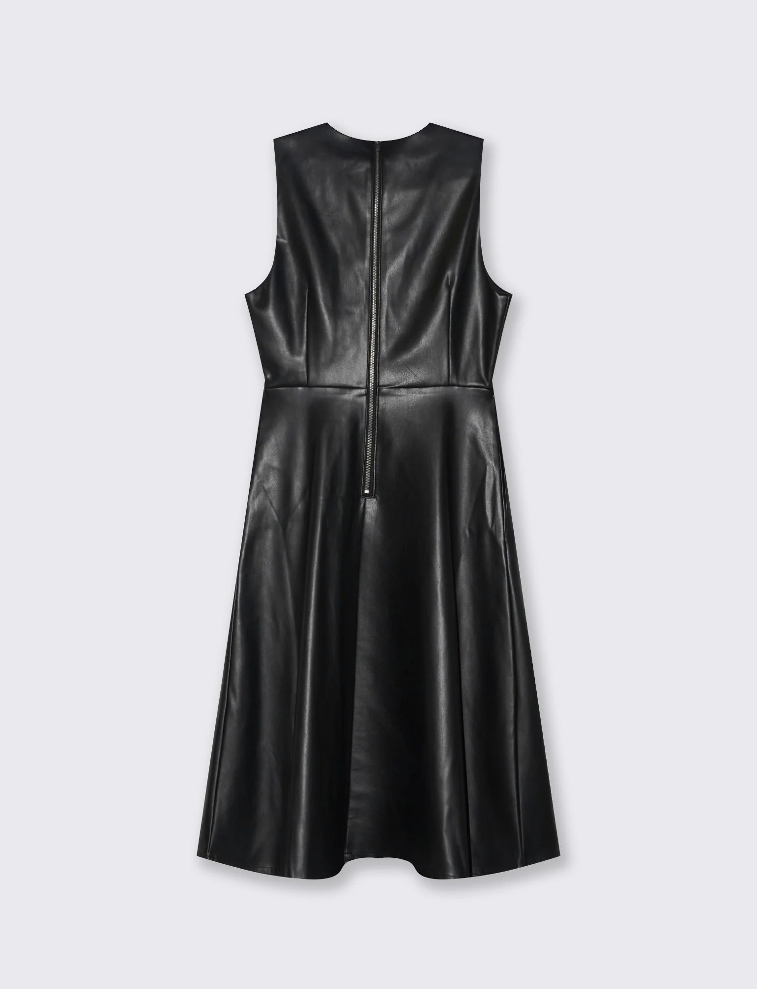 VESTITO IN TESSUTO EFFETTO PELLE - Nero - Image 2