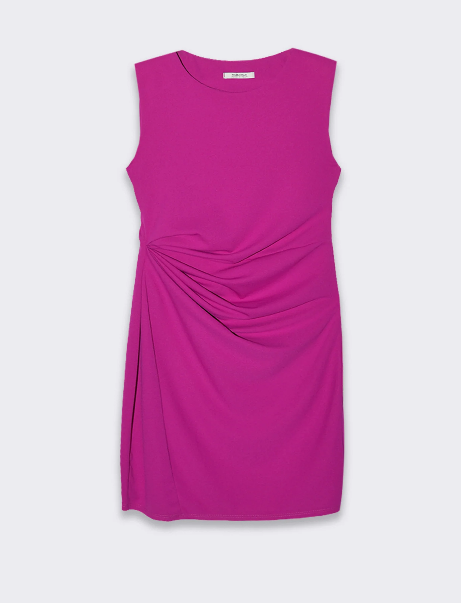 Vestito in tessuto elastico, arriccio sul fianco. - Fuxia - Image 3