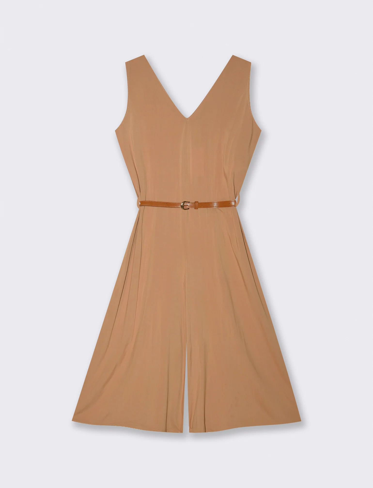 Vestito in viscosa con icrocio dietro - Beige